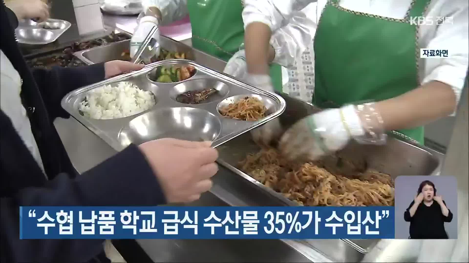 “수협 납품 학교 급식 수산물 35%가 수입산”