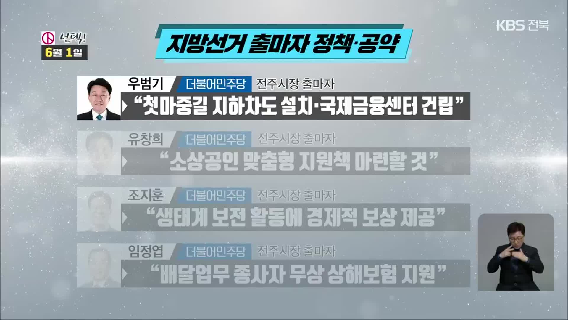 [전북] 지방선거 전주시장 출마자 정책·공약