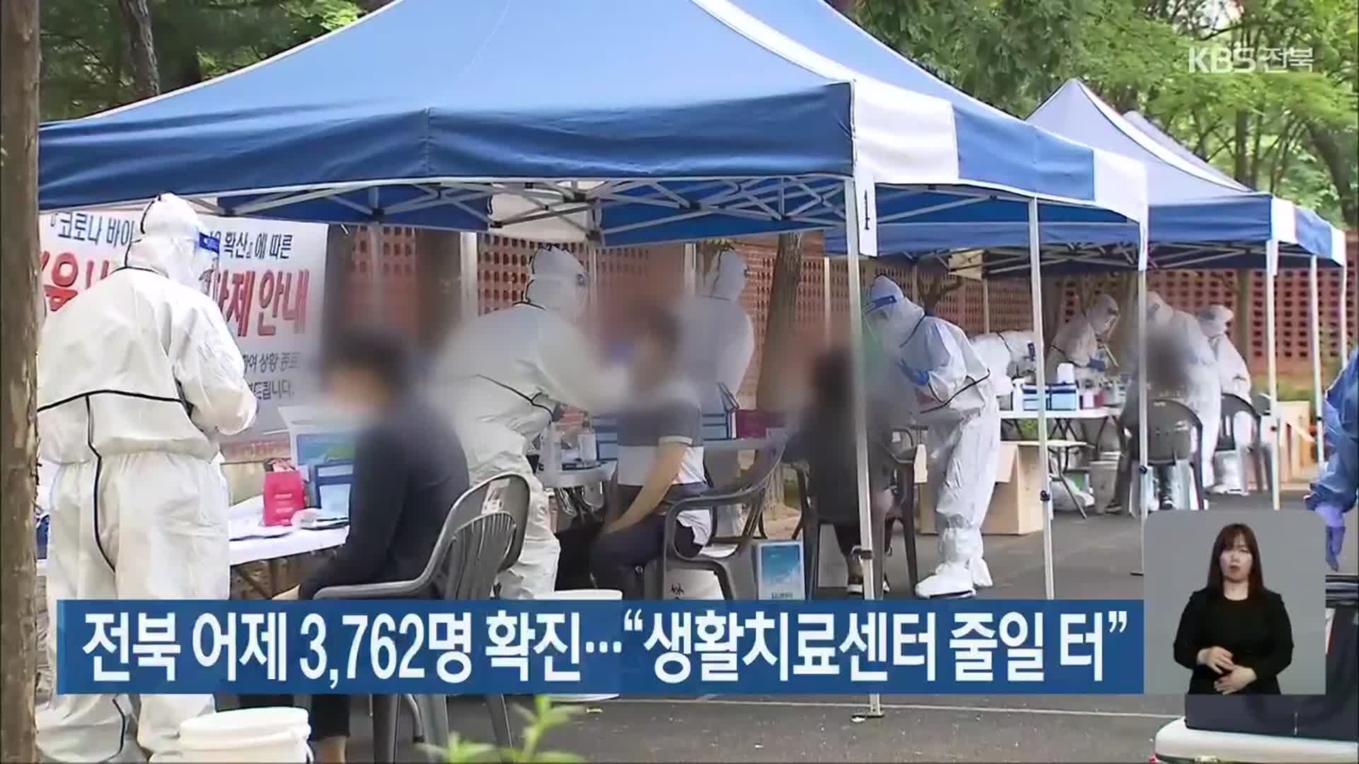 전북 어제 3,762명 확진…“생활치료센터 줄일 터”