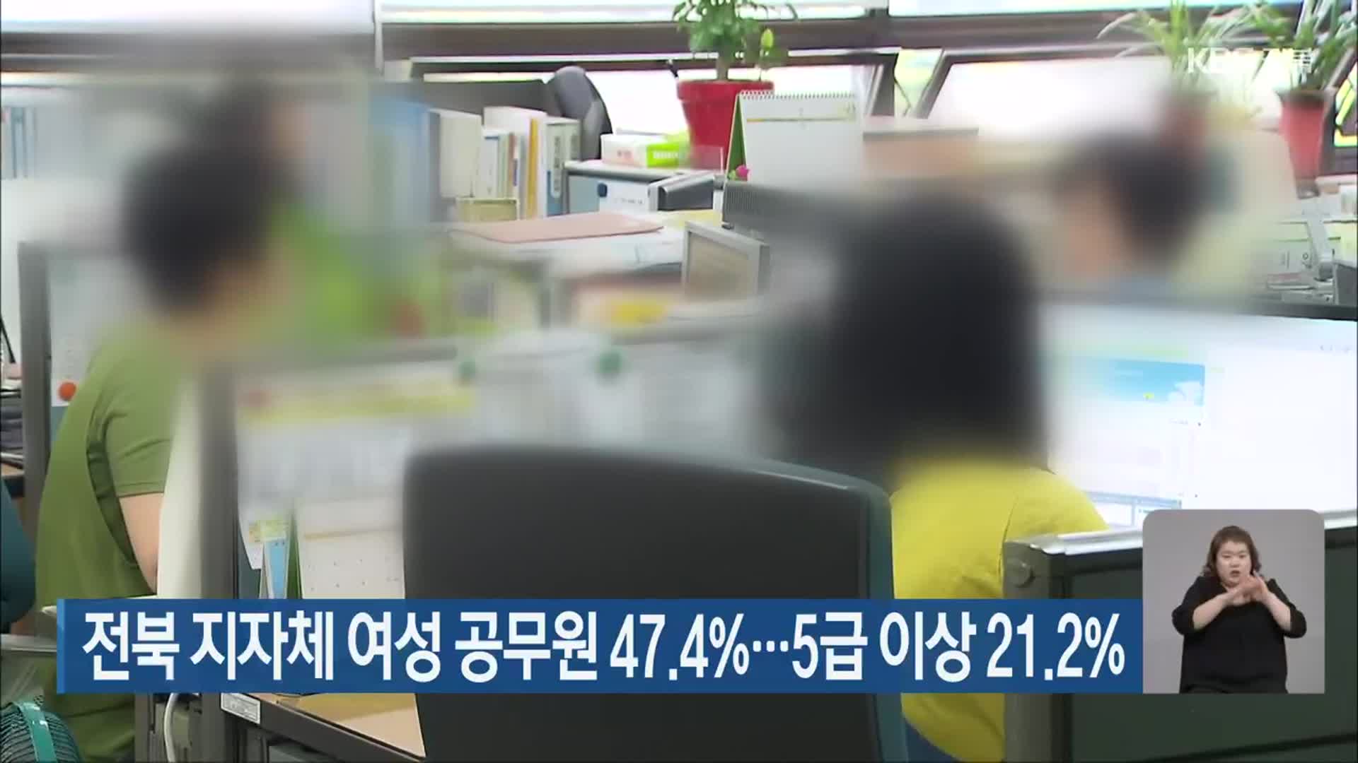 전북 지자체 여성 공무원 47.4%…5급 이상 21.2%