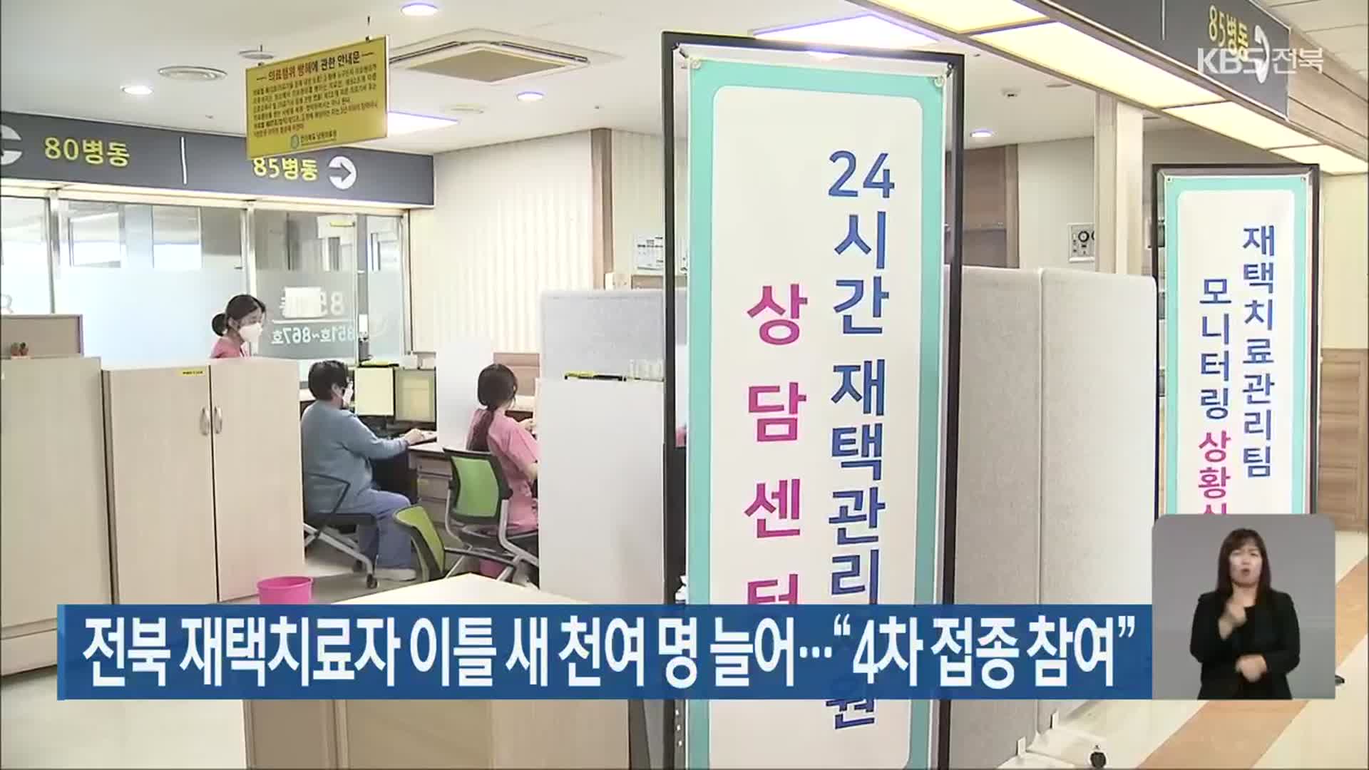 전북 재택치료자 이틀 새 천여 명 늘어…“4차 접종 참여”