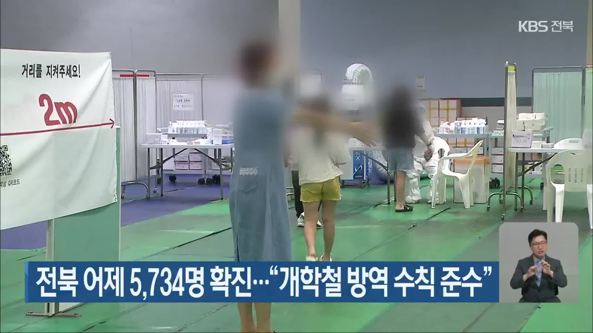 전북 어제 5,734명 확진…“개학철 방역 수칙 준수”