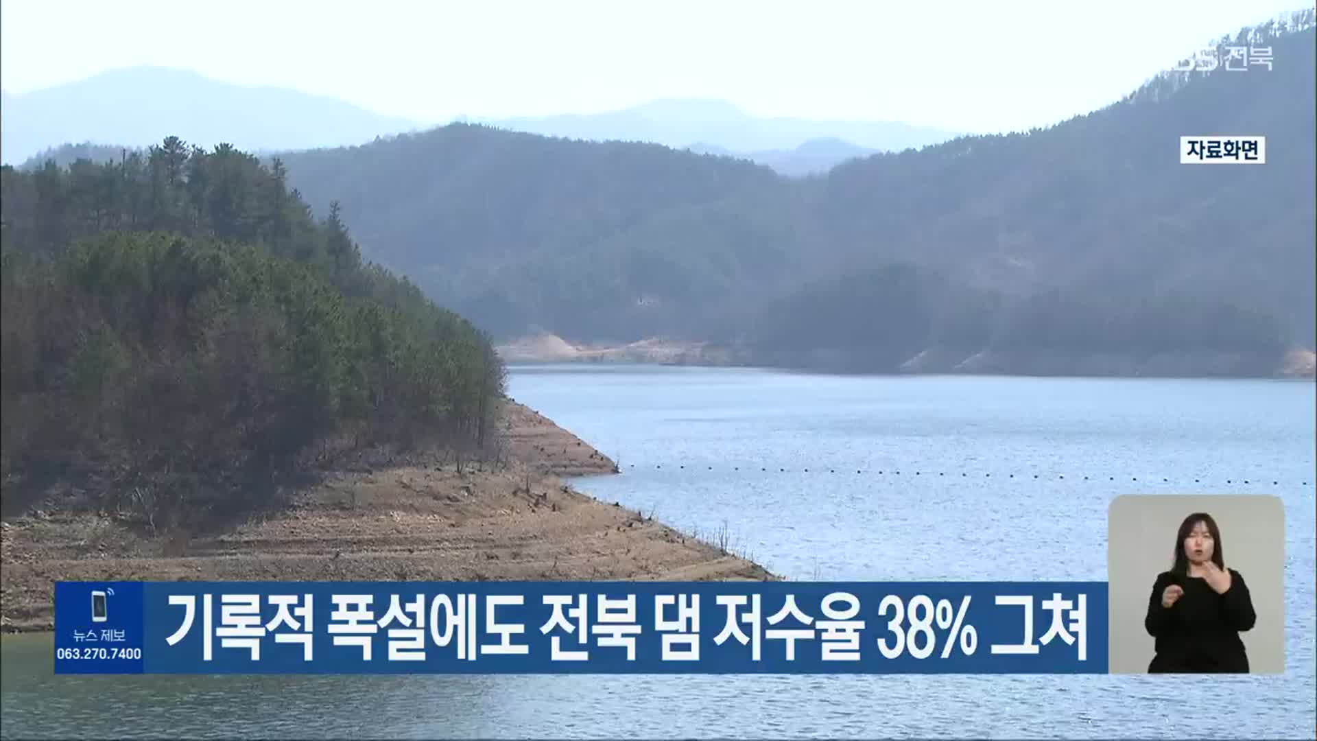 기록적 폭설에도 전북 댐 저수율 38% 그쳐