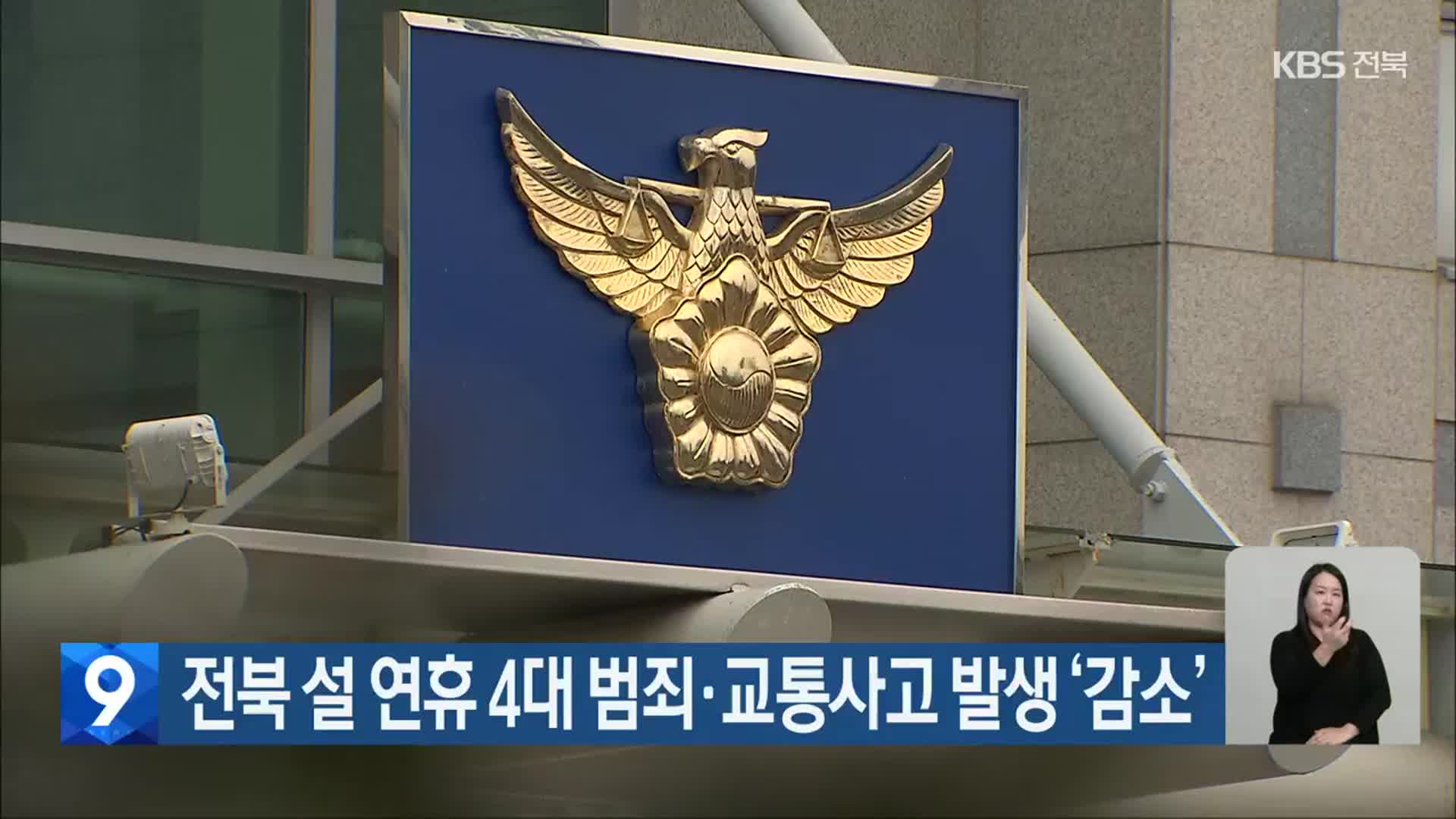 전북 설 연휴 4대 범죄·교통사고 발생 ‘감소’