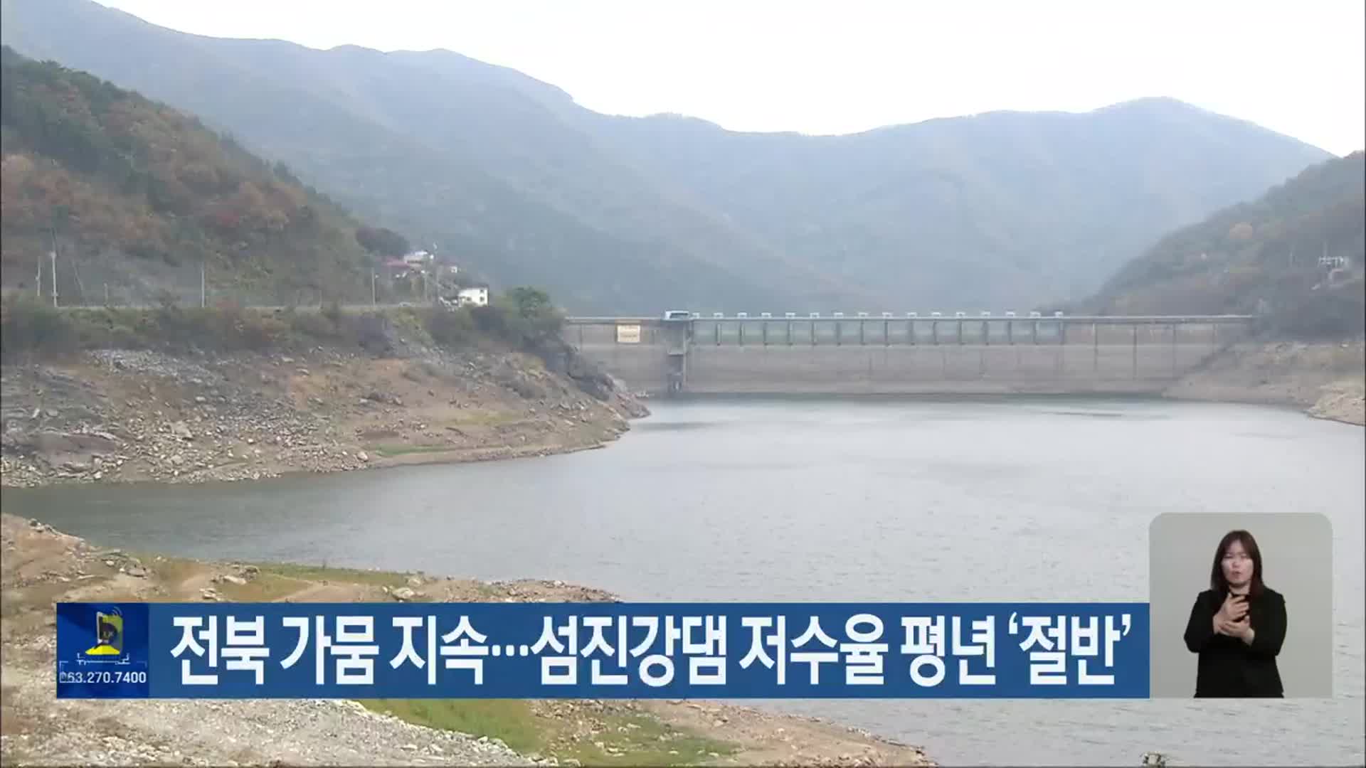 전북 가뭄 지속…섬진강댐 저수율 평년 ‘절반’