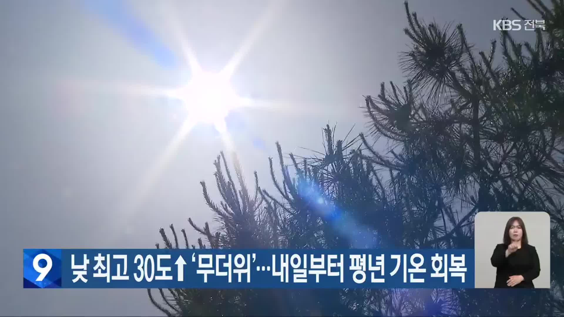 전북 낮 최고 30도↑ ‘무더위’…내일부터 평년 기온 회복