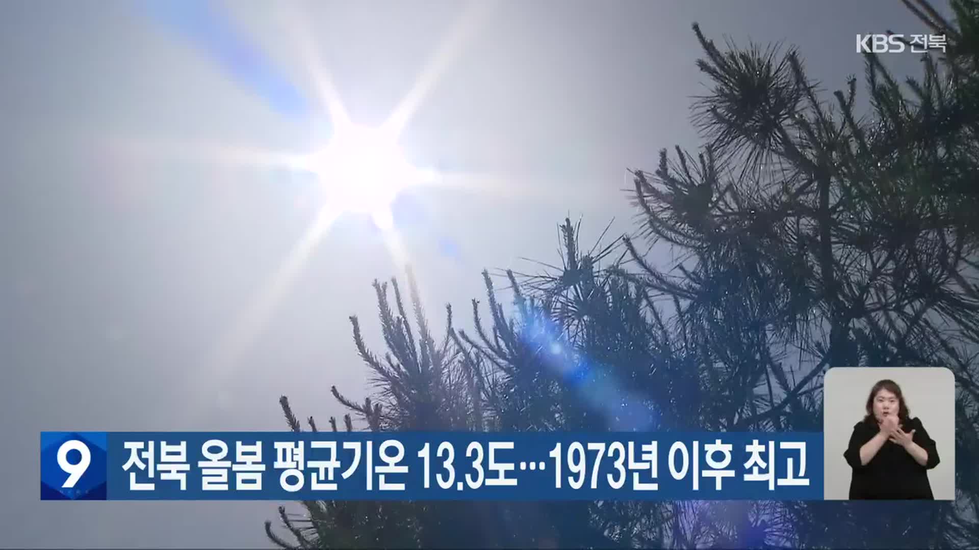 전북 올봄 평균기온 13.3도…1973년 이후 최고