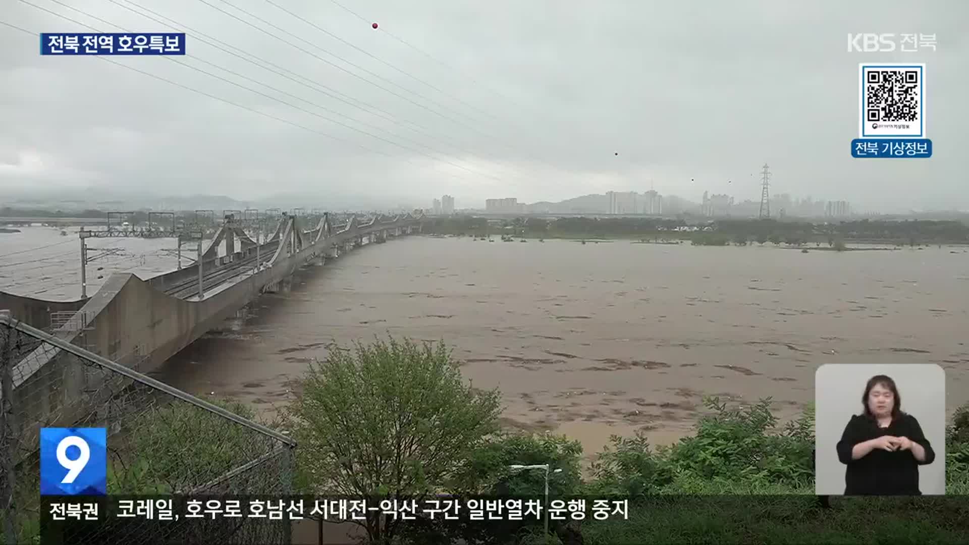 완주 삼례교 홍수경보…이 시각 만경강은?