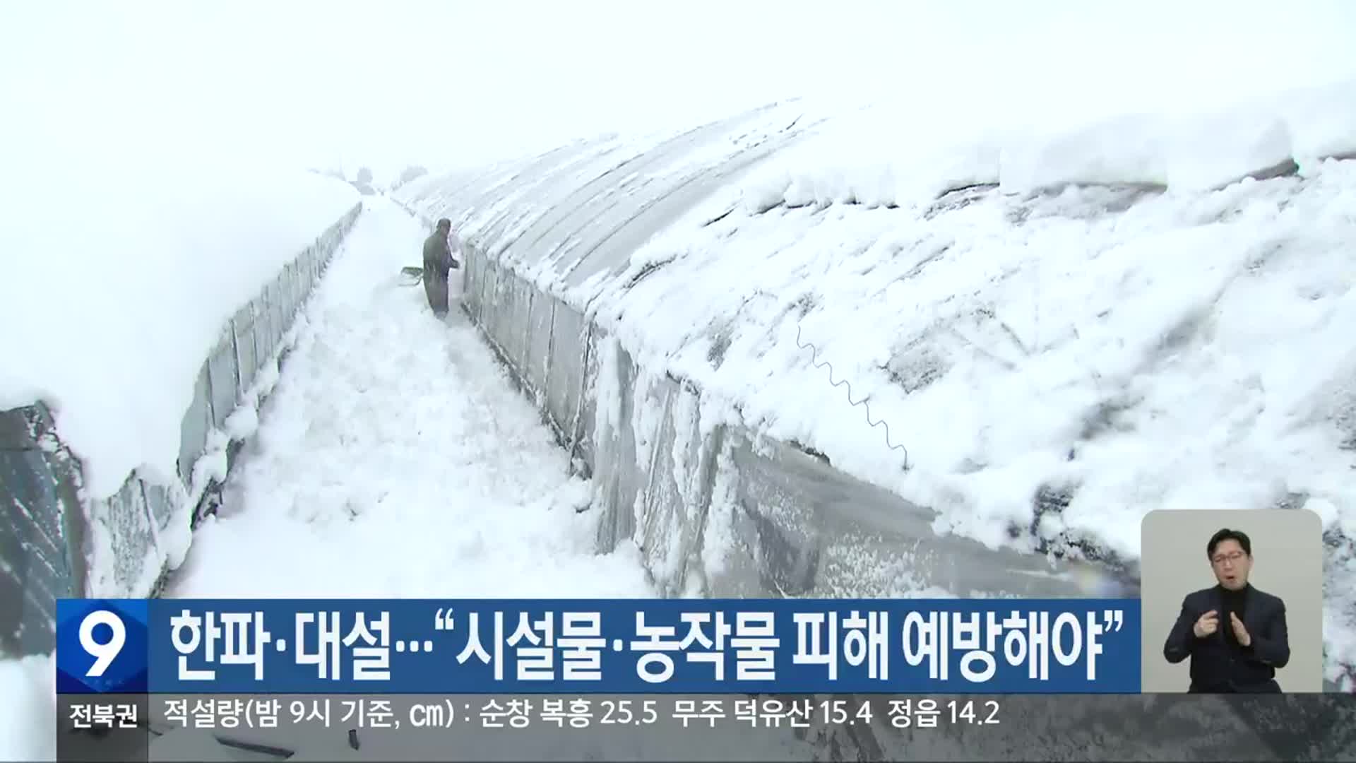 전북 한파·대설…“시설물·농작물 피해 예방해야”