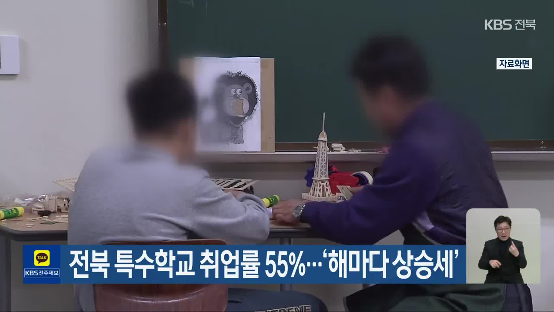 전북 특수학교 취업률 55%…‘해마다 상승세’