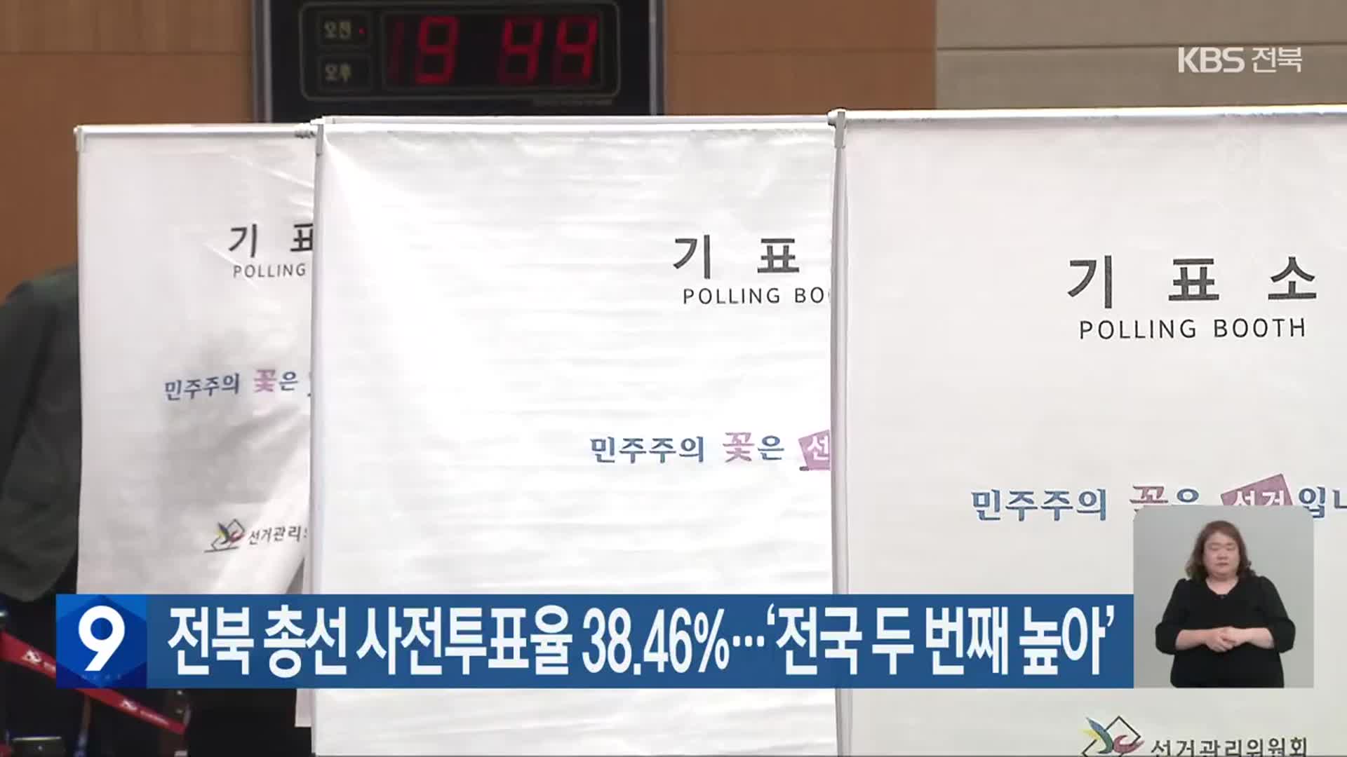 전북 총선 사전투표율 38.46%…‘전국 두 번째 높아’