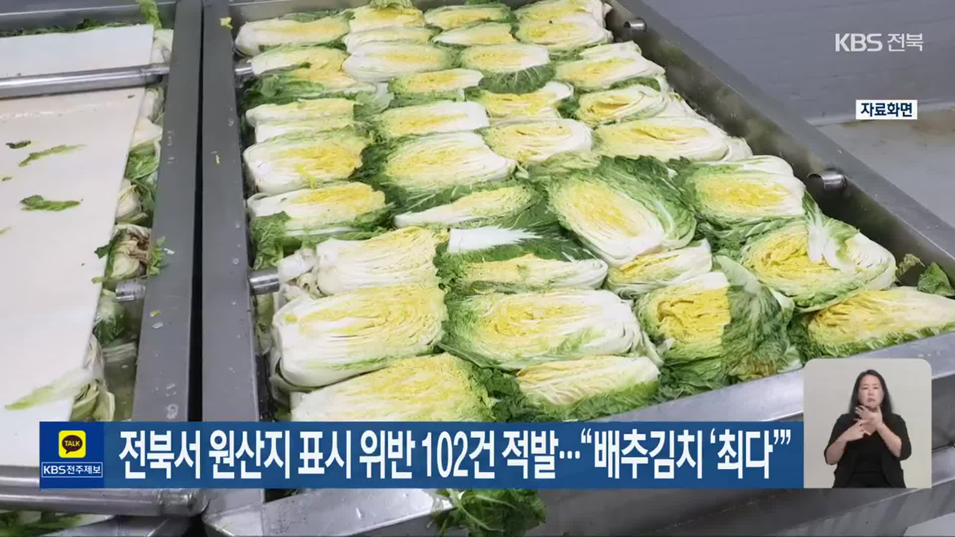 전북서 원산지 표시 위반 102건 적발…“배추김치 ‘최다’”