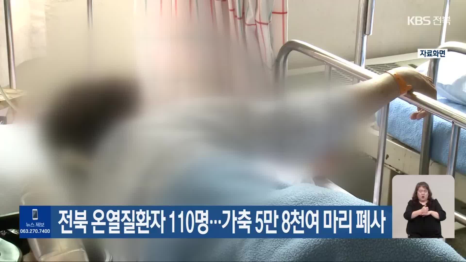 전북 온열질환자 110명…가축 5만 8천여 마리 폐사