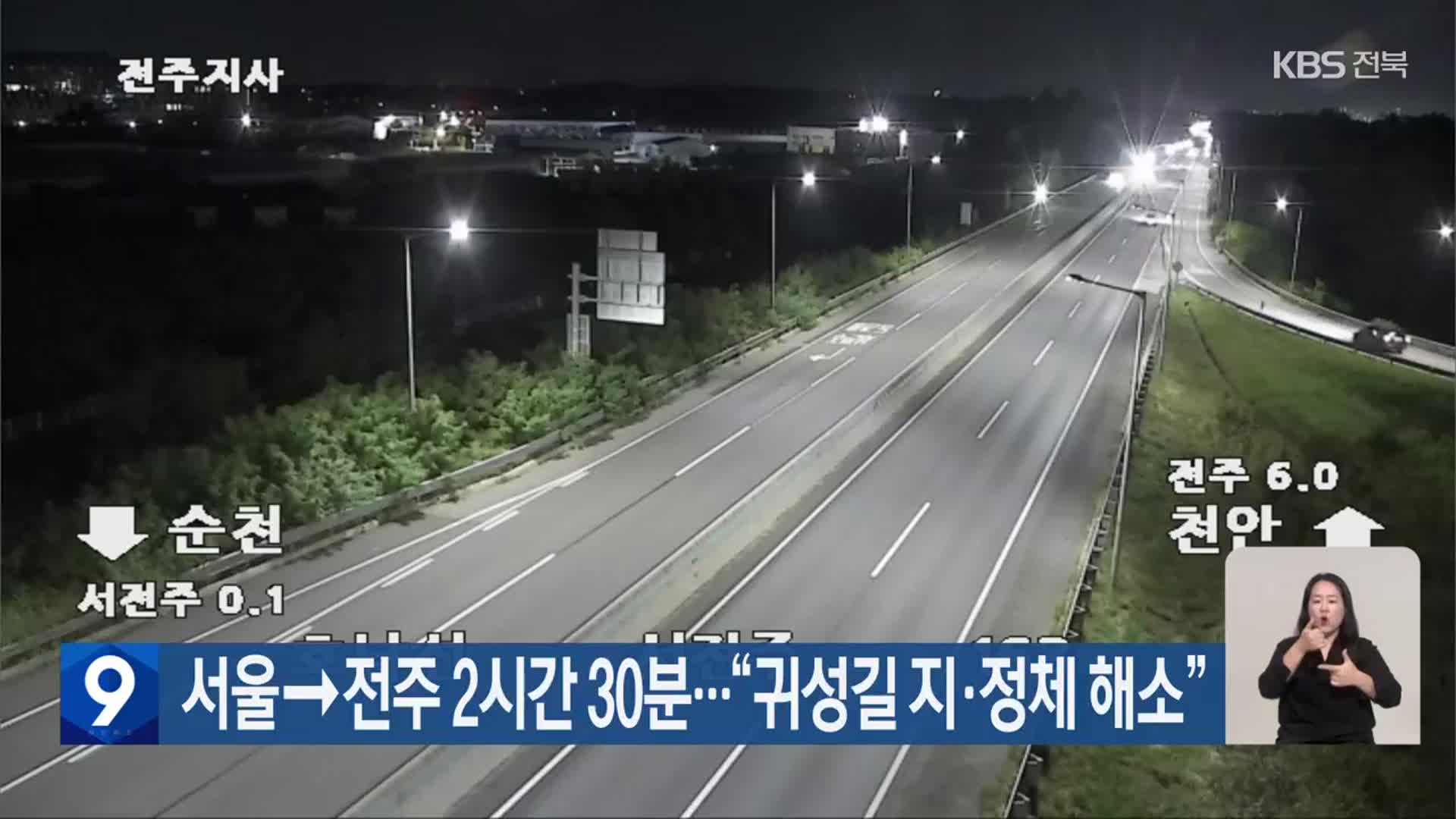 서울→전주 2시간 30분…“귀성길 지·정체 해소”