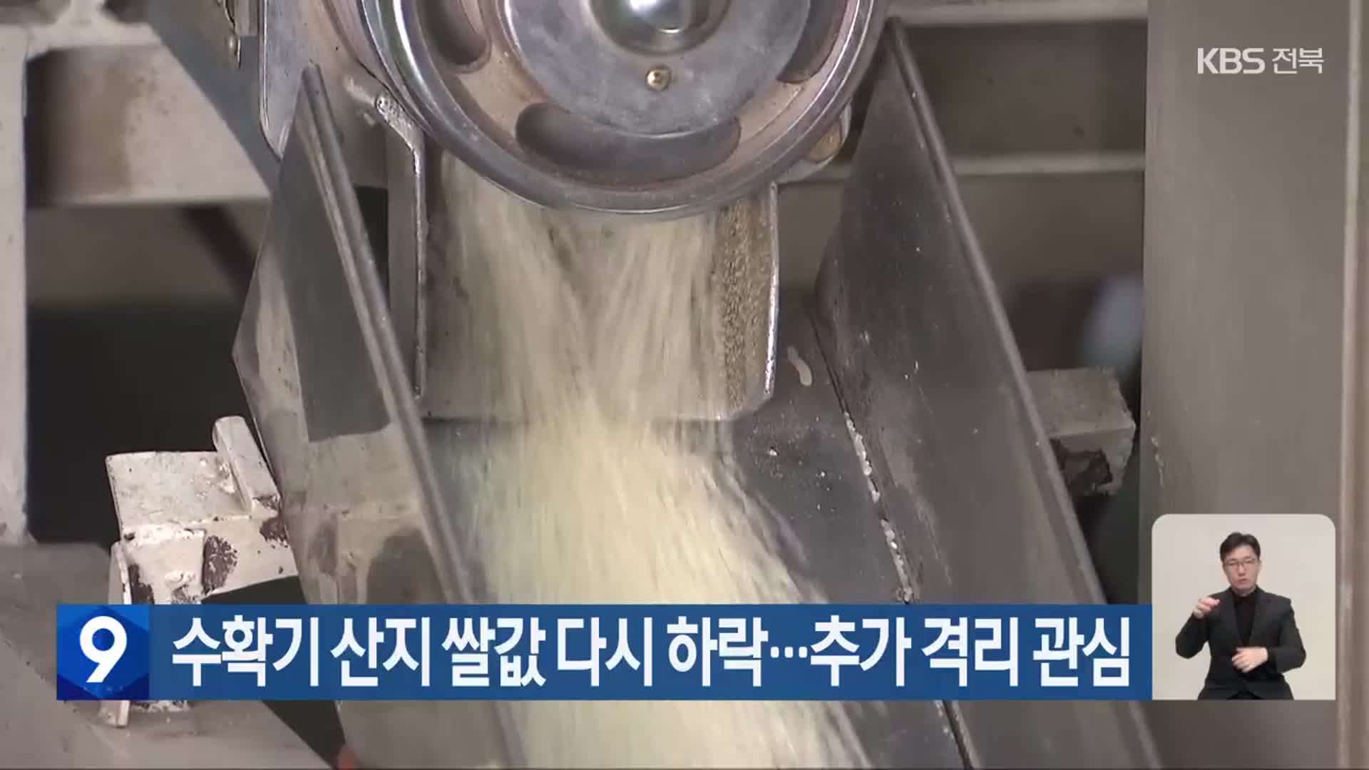 수확기 산지 쌀값 다시 하락…추가 격리 관심