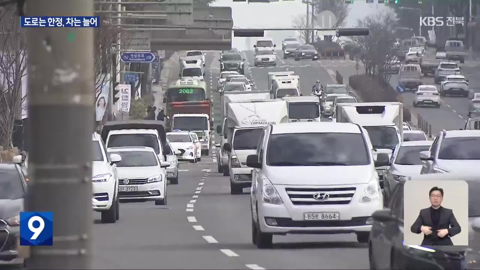 한정된 도로에 자동차 늘어…대중교통 활성화 시급