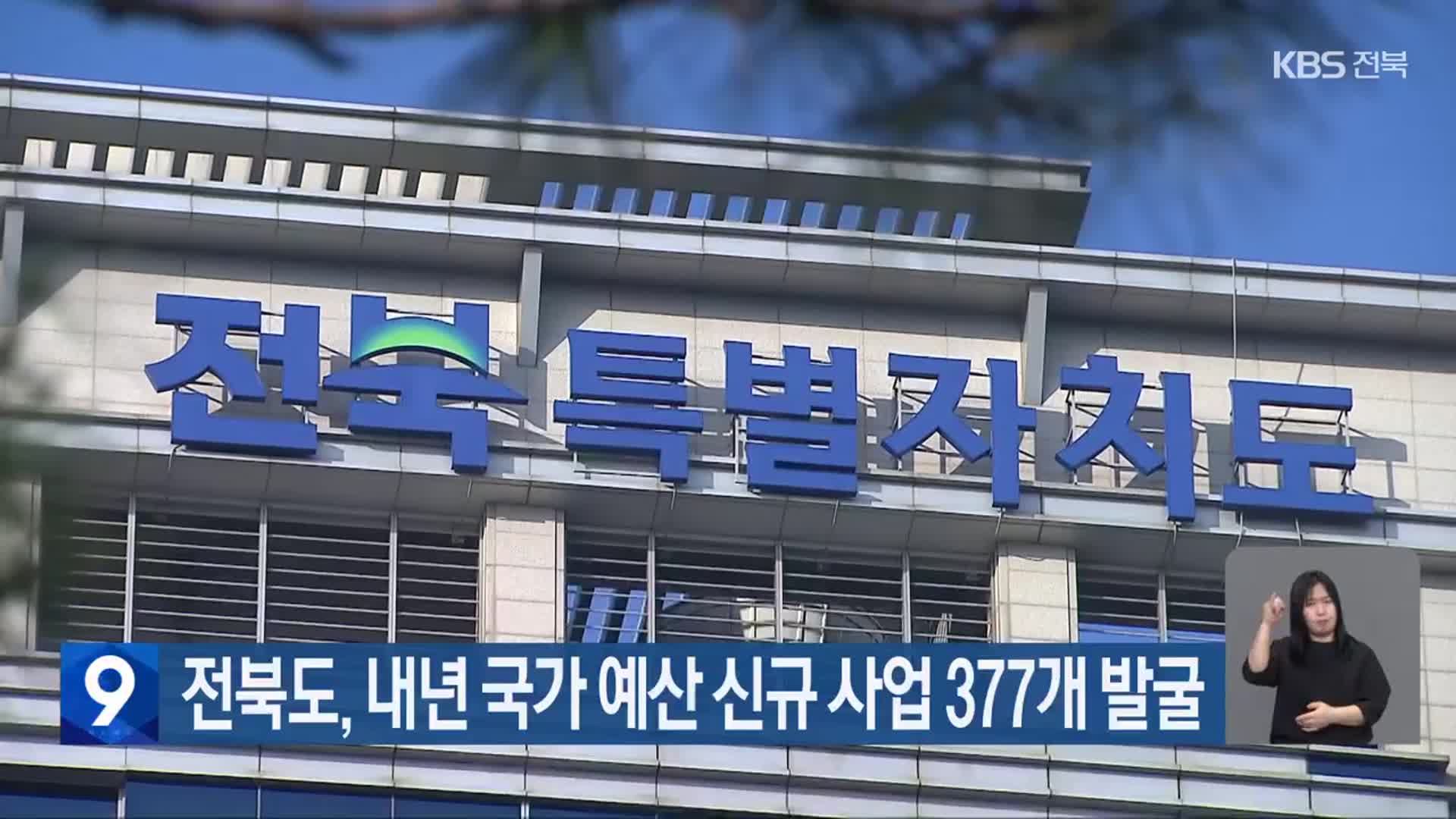 전북도, 내년 국가 예산 신규 사업 377개 발굴