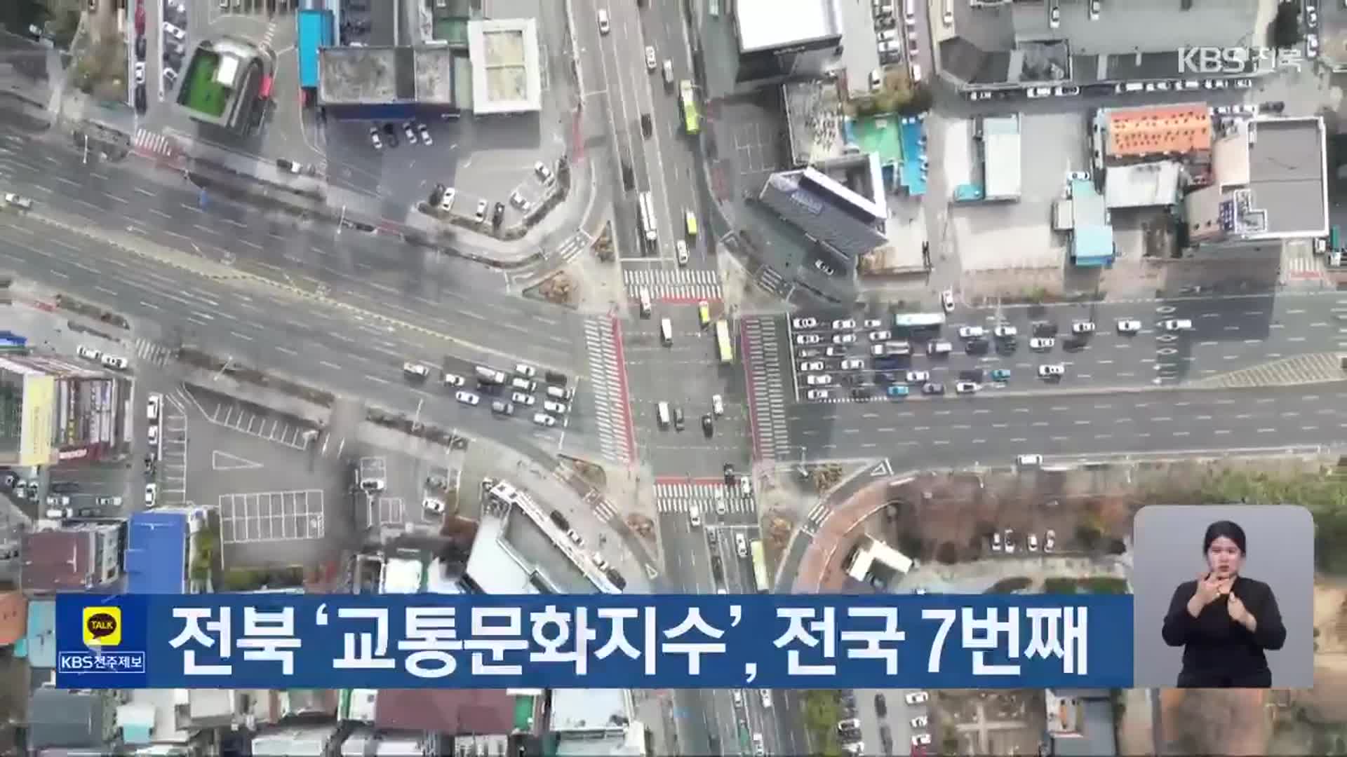 전북 ‘교통문화지수’, 전국 7번째