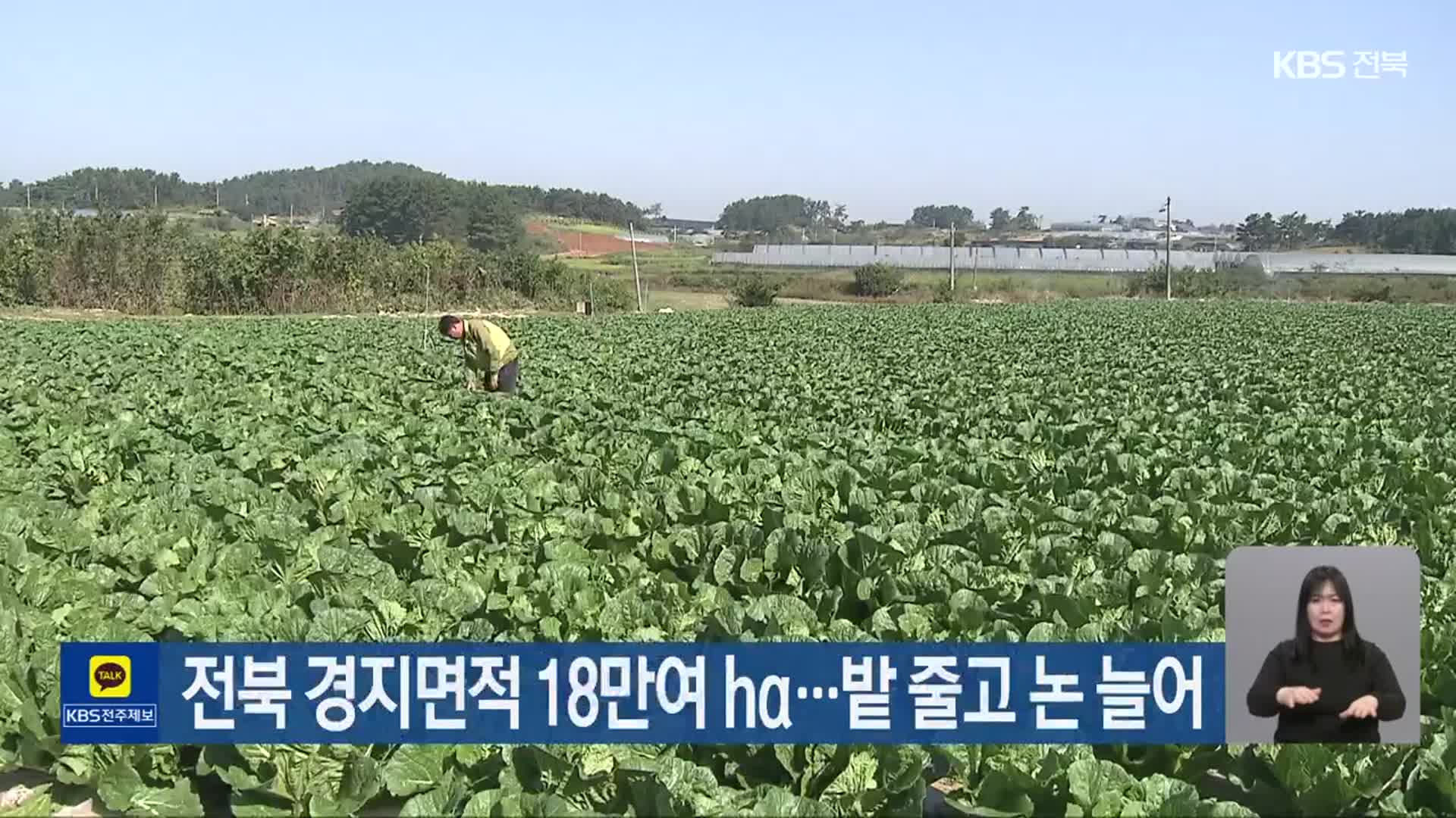 전북 경지면적 18만여 ha…밭 줄고 논 늘어
