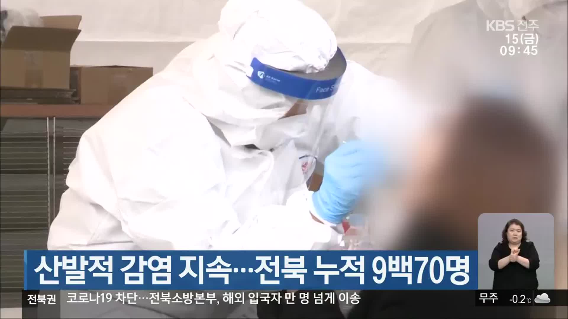 산발적 감염 지속…전북 누적 9백70명