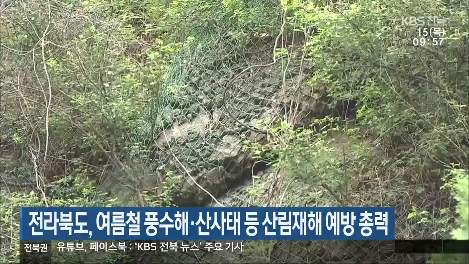 전라북도, 여름철 풍수해·산사태 등 산림재해 예방 총력