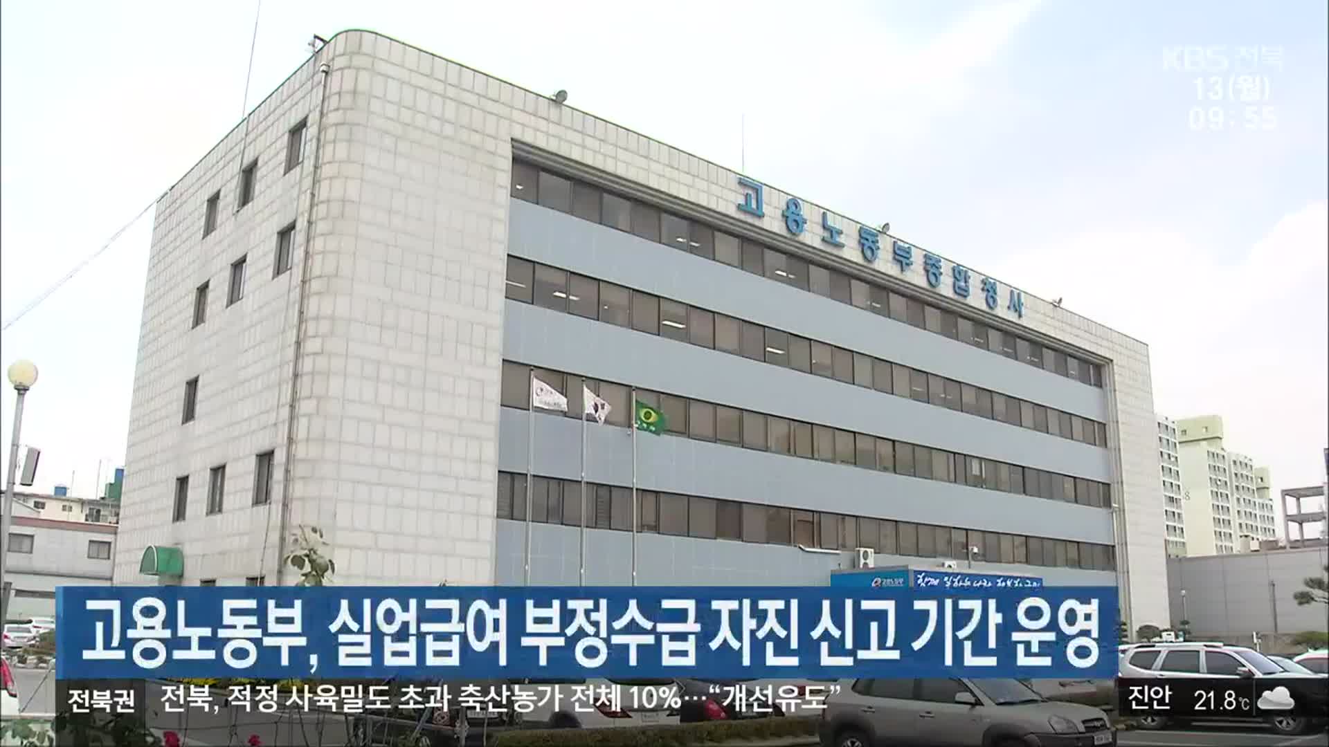 고용노동부, 실업급여 부정수급 자진 신고 기간 운영