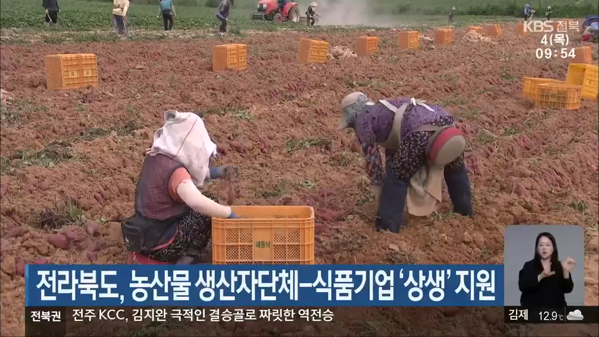 전라북도, 농산물 생산자단체-식품기업 ‘상생’ 지원