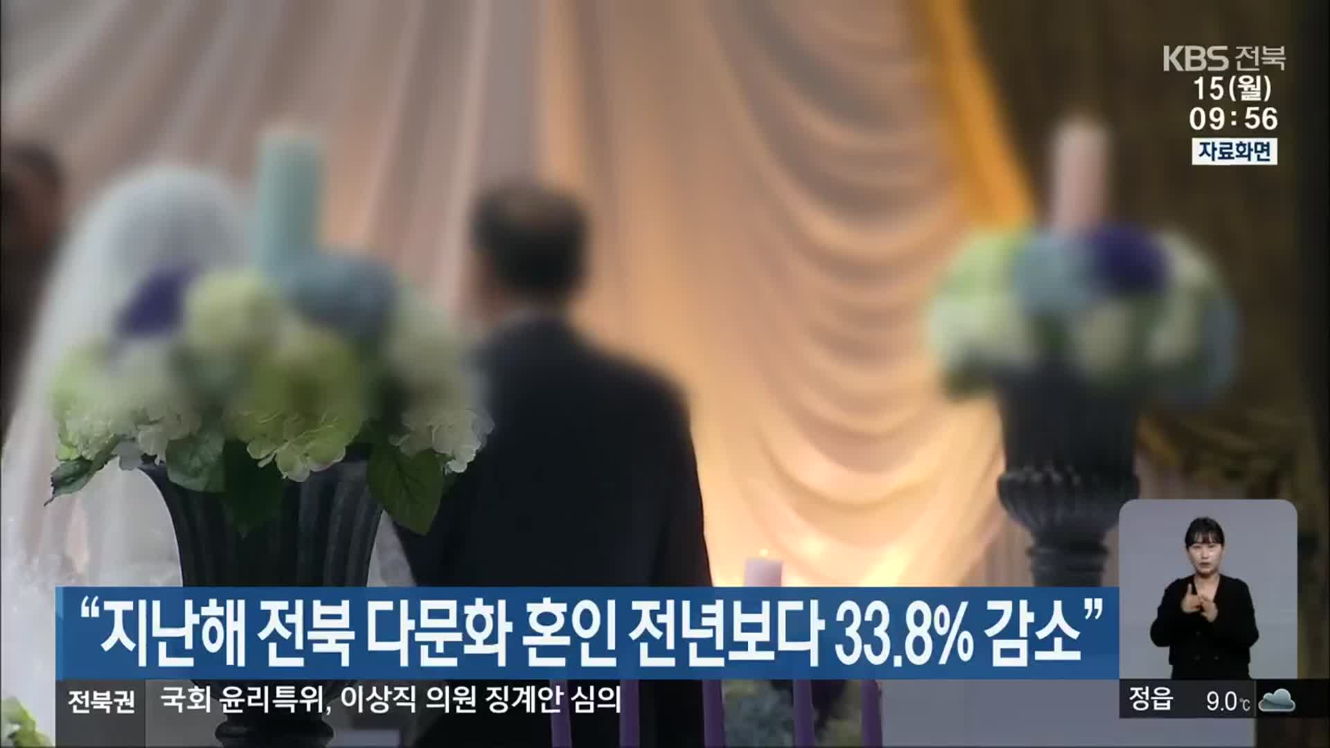“지난해 전북 다문화 혼인 전년보다 33.8% 감소”