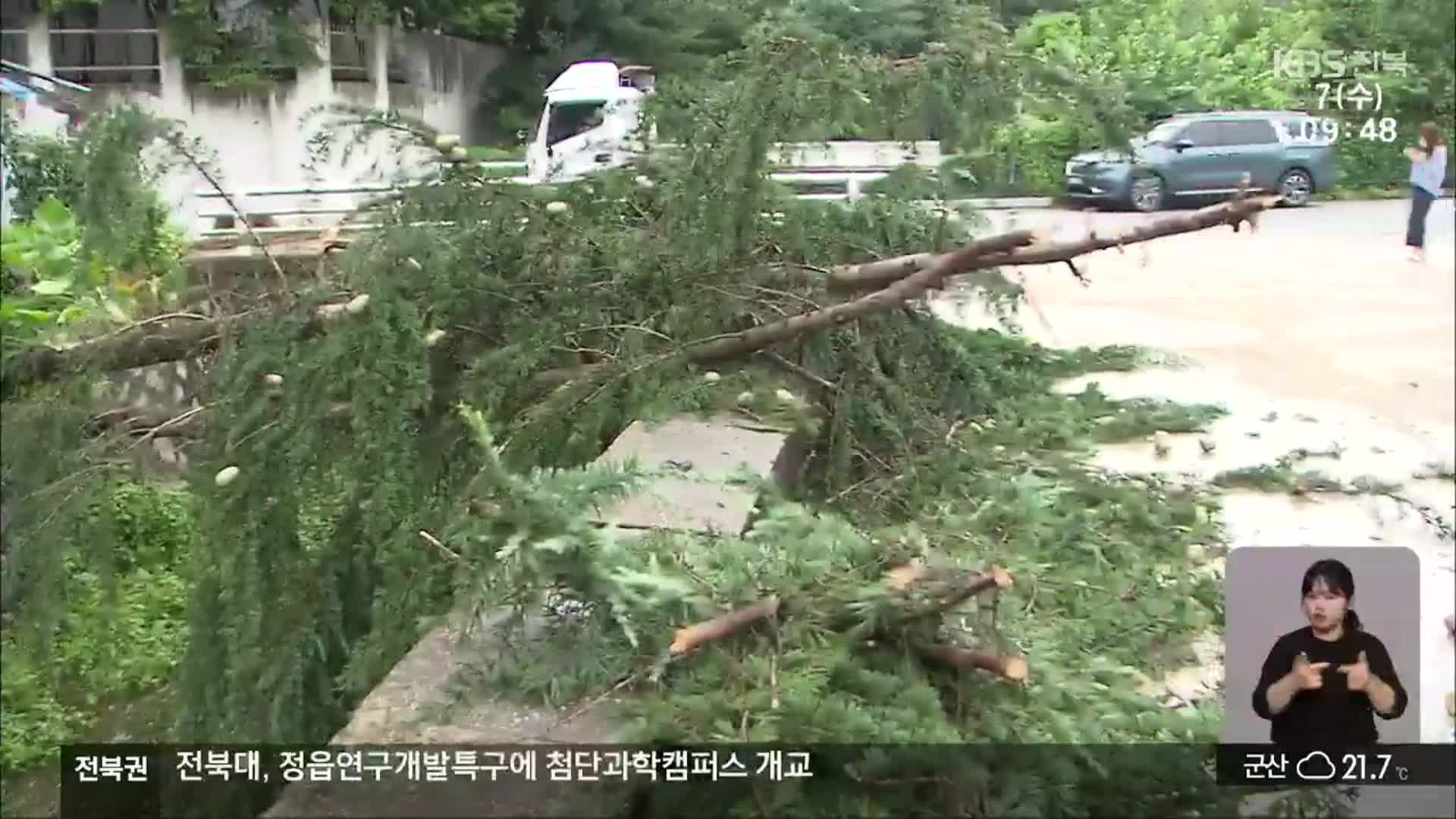 태풍이 지나간 전북…정전·농경지 피해 잇따라