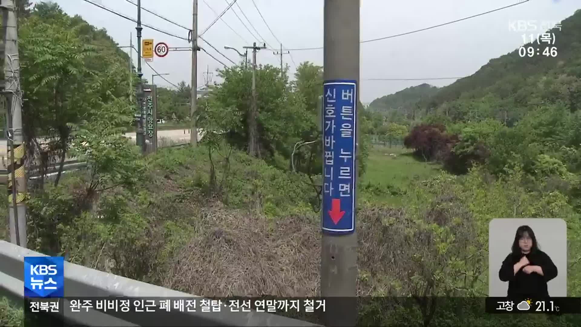 ‘먹통 보행자 신호기 방치’…길 건너던 관광객 사고