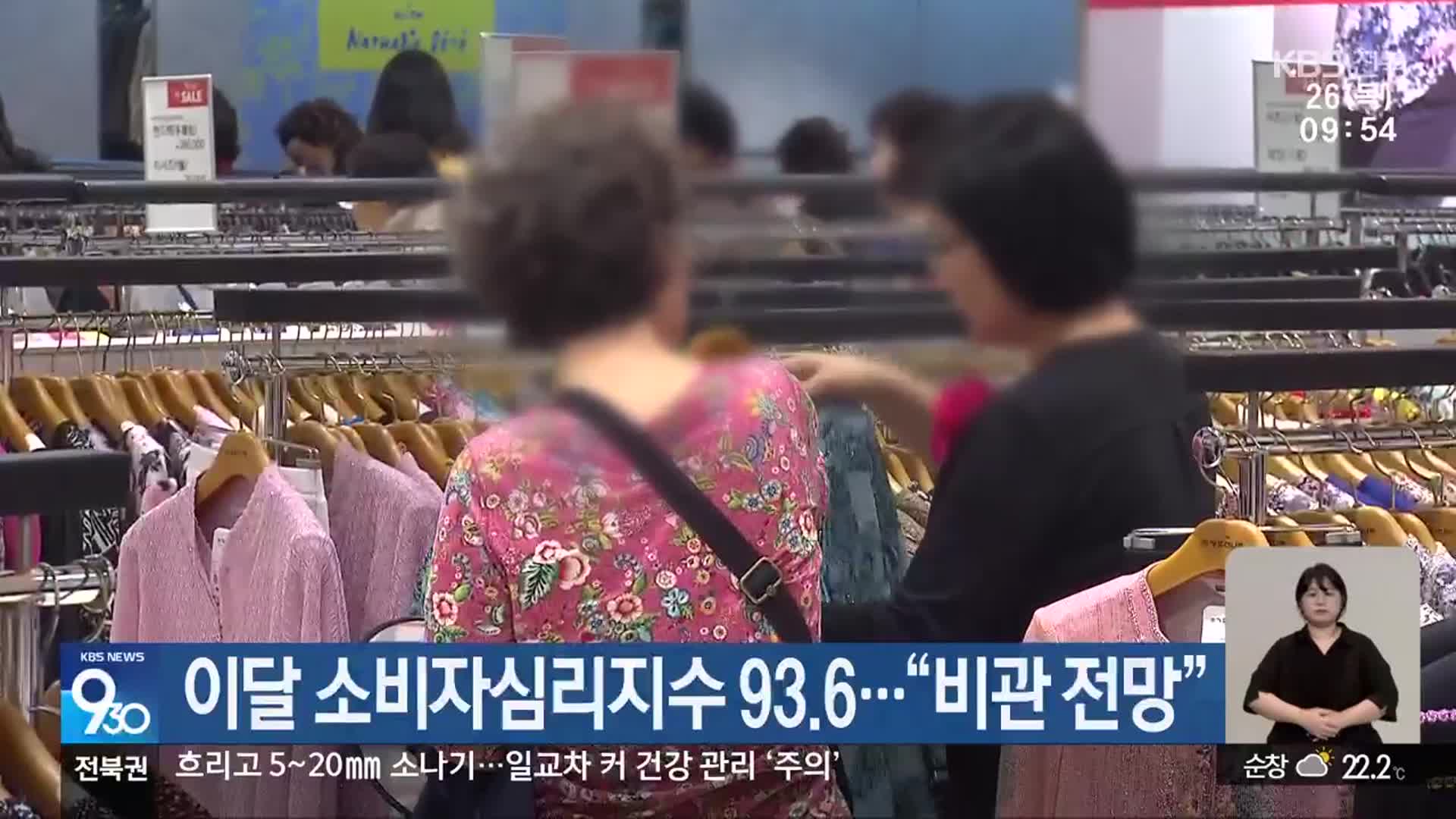 이달 소비자심리지수 93.6…“비관 전망”