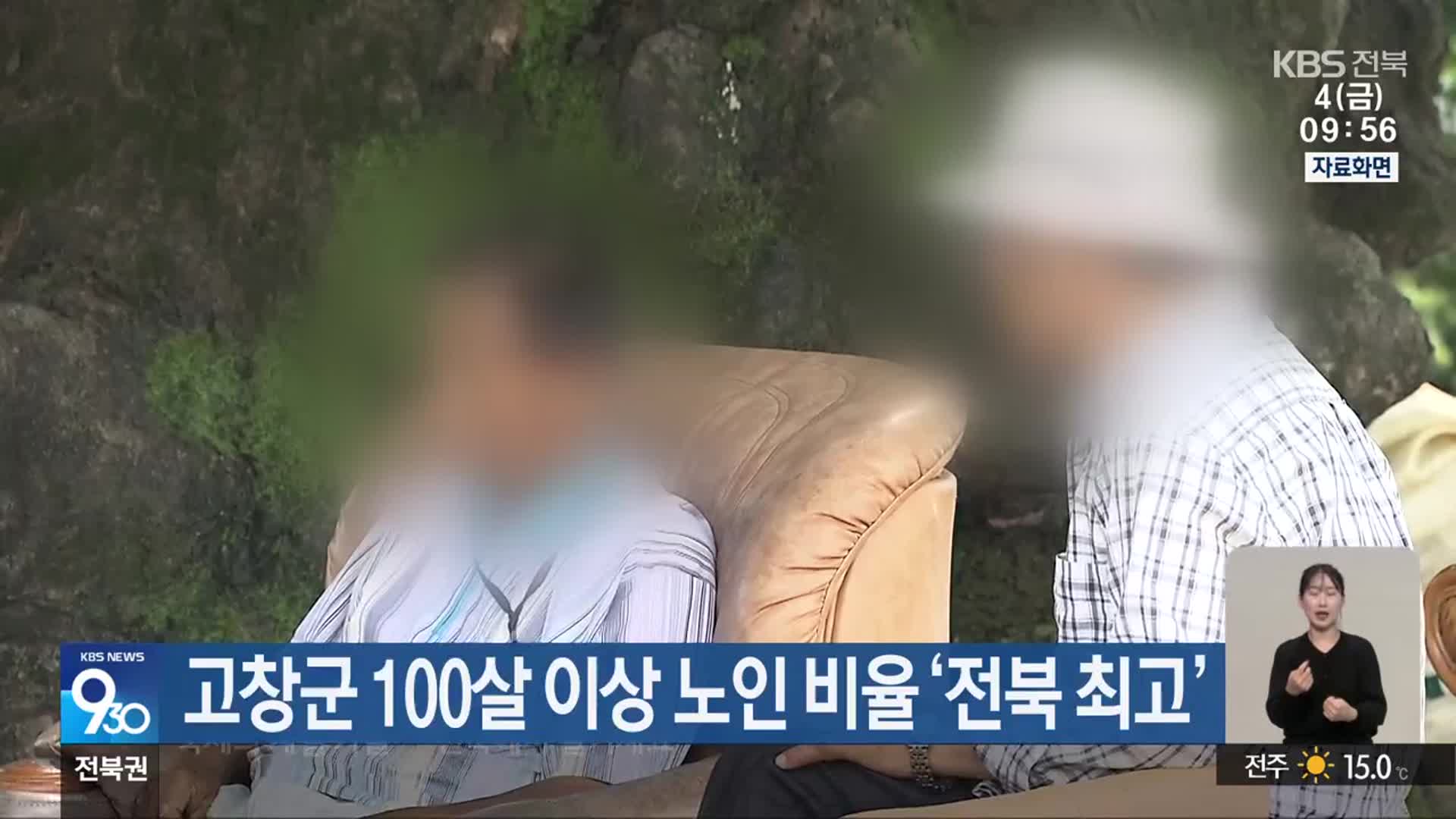 고창군 100살 이상 노인 비율 ‘전북 최고’