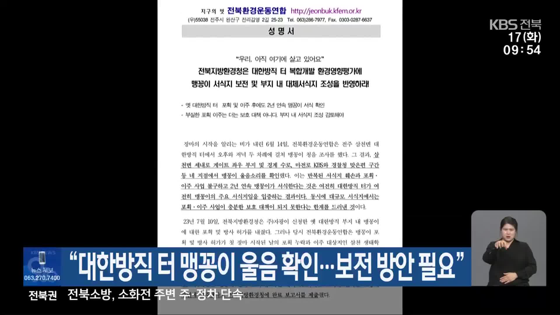“대한방직 터 맹꽁이 울음 확인…보전 방안 필요”