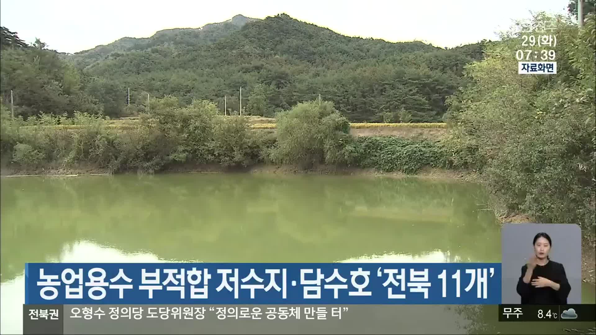농업용수 부적합 저수지·담수호 ‘전북 11개’