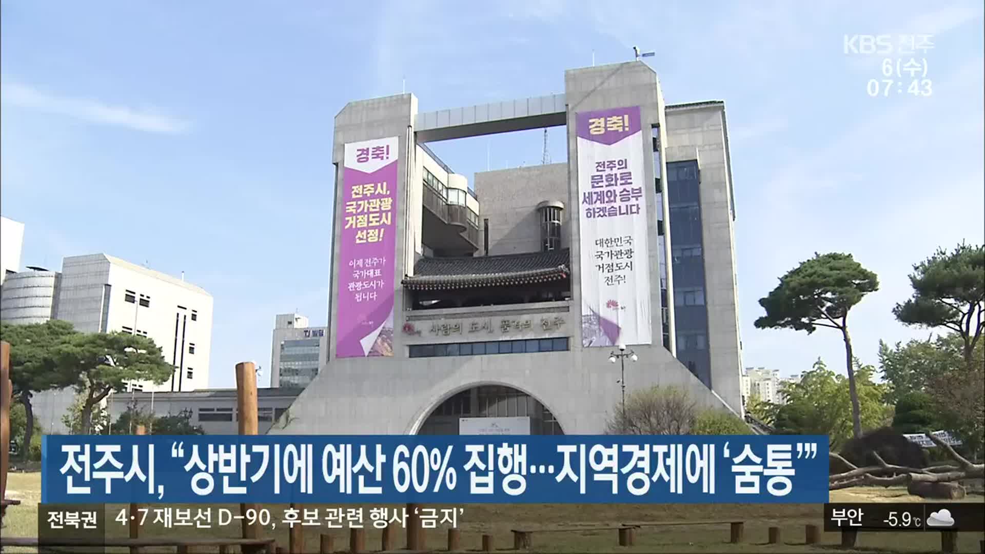 전주시, “상반기에 예산 60% 집행…지역경제에 ‘숨통’”