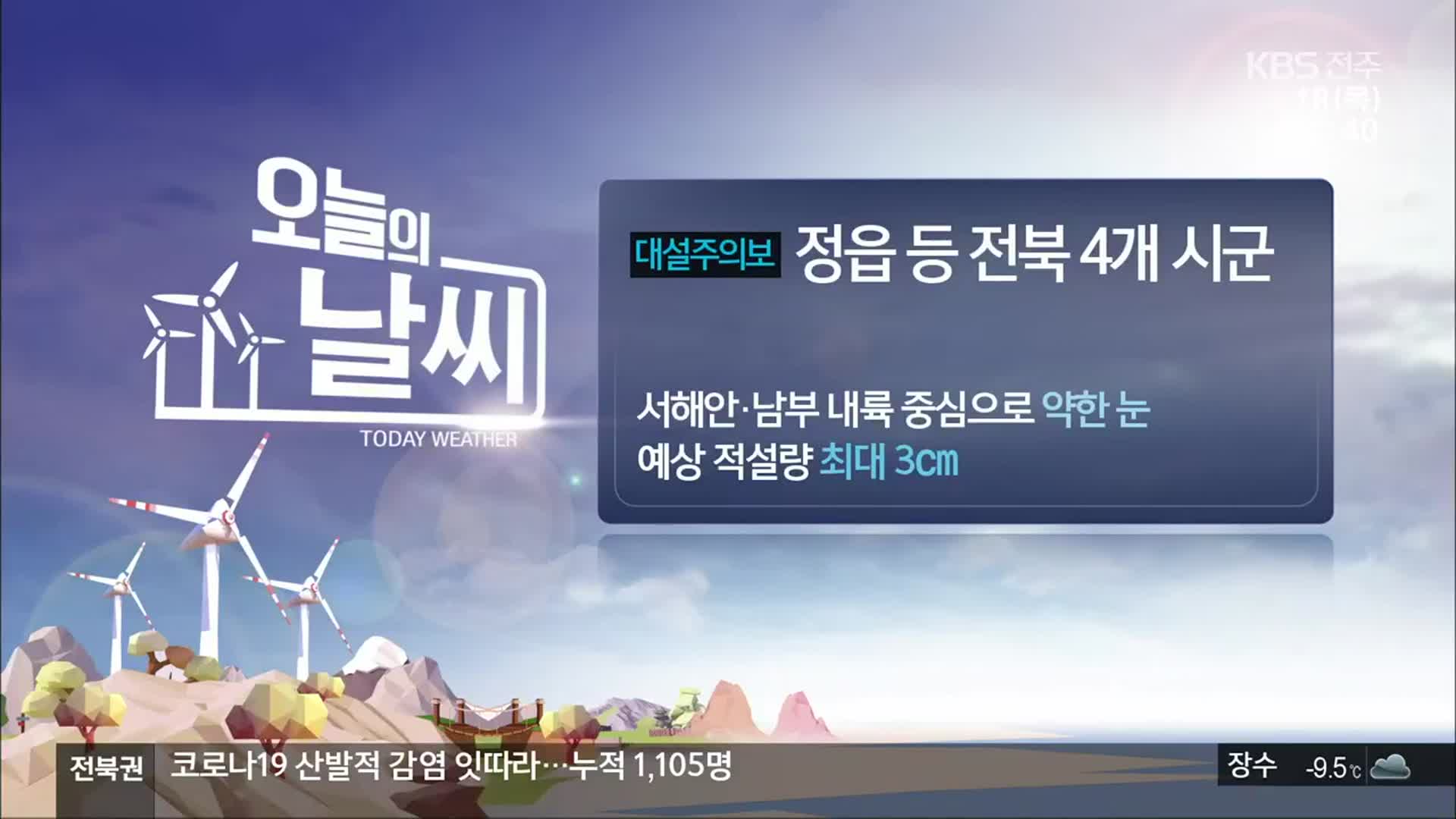 [날씨] 전북 4개 시군 대설주의보…최대 3cm