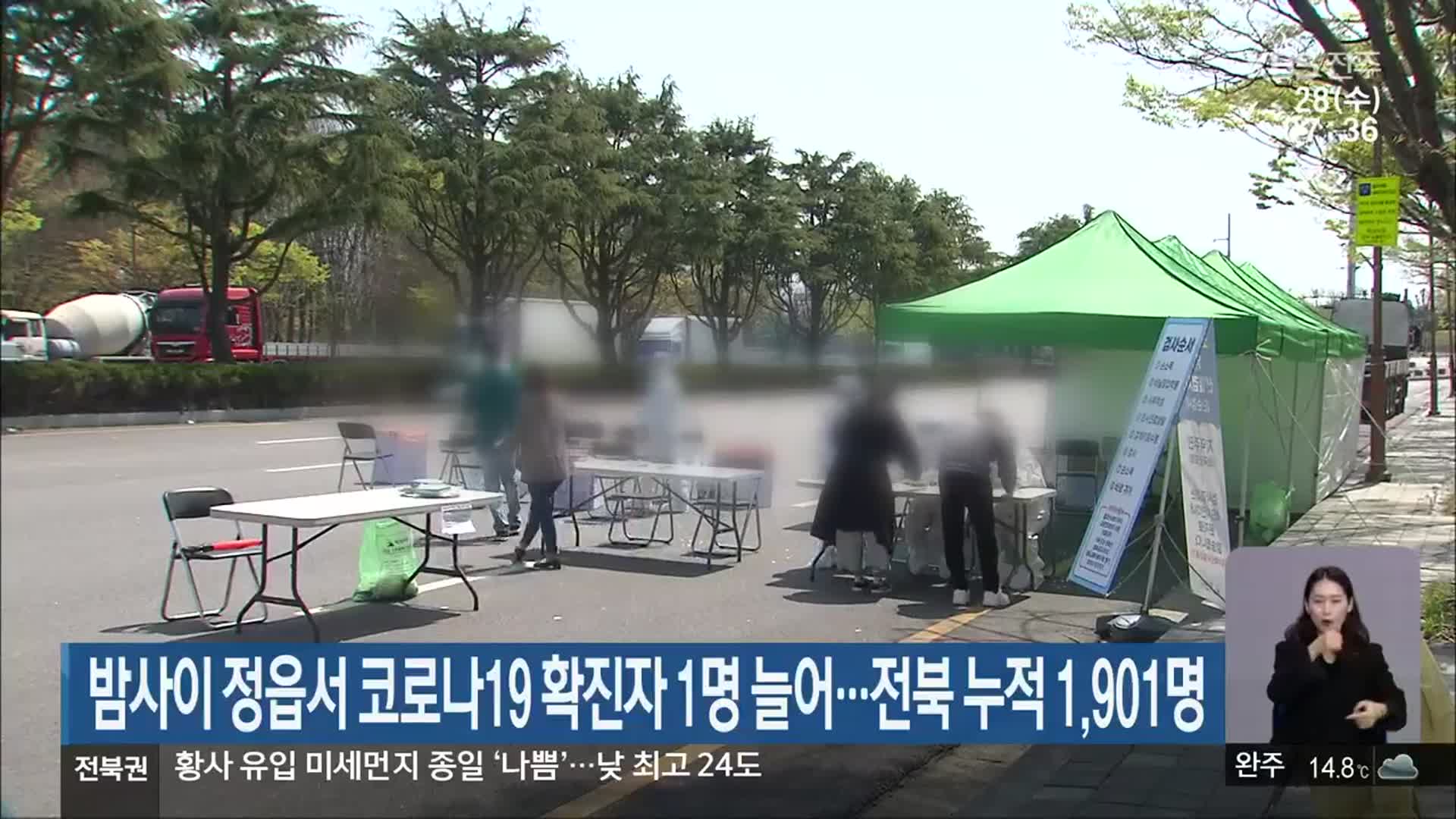 밤사이 정읍서 코로나19 확진자 1명 늘어…전북 누적 1,901명