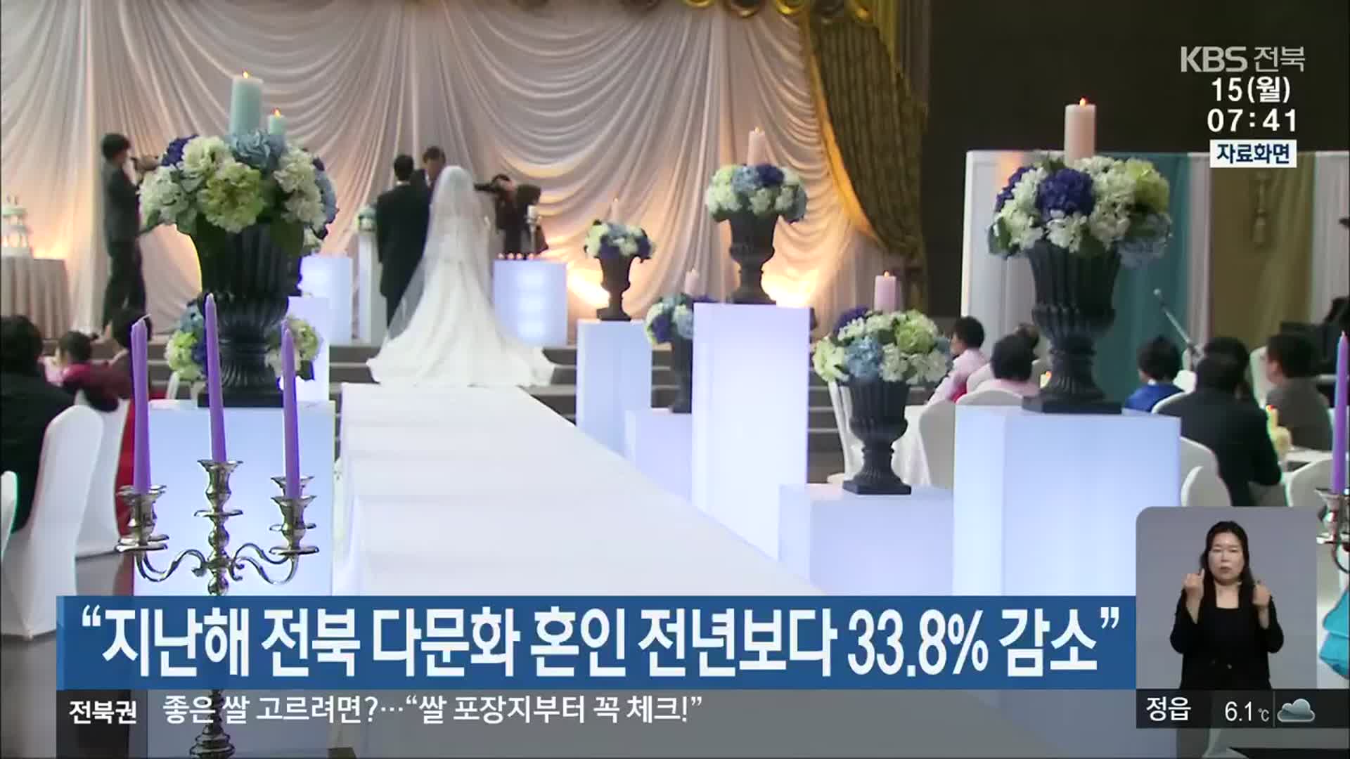 “지난해 전북 다문화 혼인 전년보다 33.8% 감소”