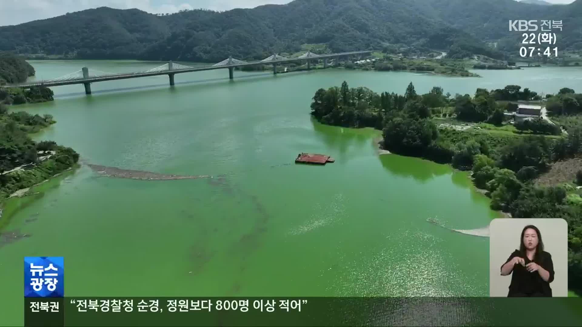 ‘녹조 심각’ 옥정호, 기준치 이하?…“취수구 위치 때문”