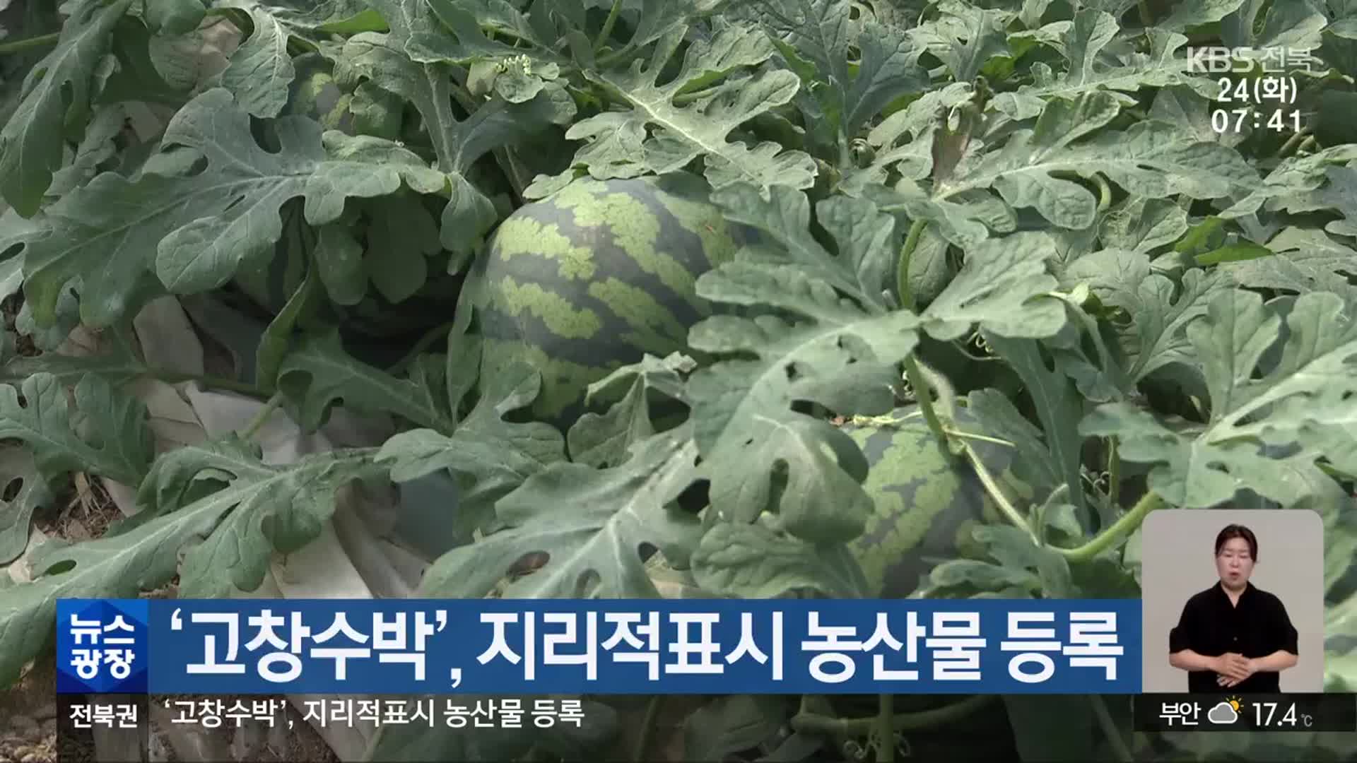 ‘고창수박’, 지리적표시 농산물 등록