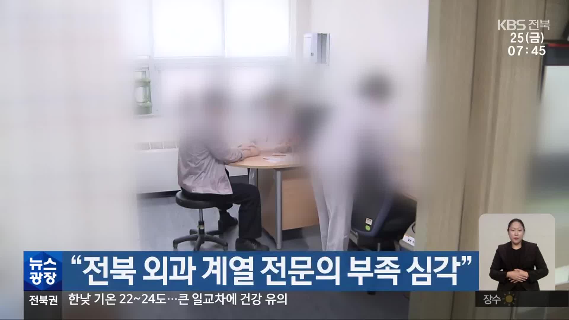 “전북 외과 계열 전문의 부족 심각”