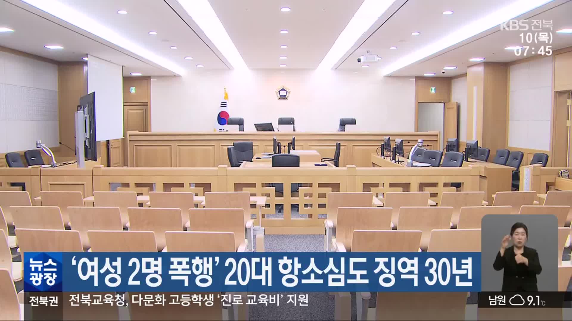 ‘여성 2명 폭행’ 20대 항소심도 징역 30년