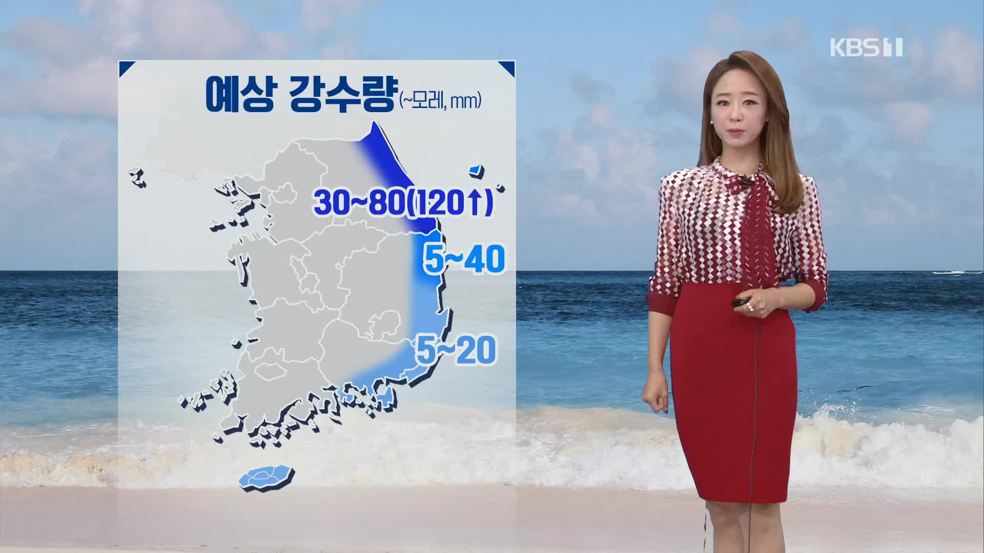 [날씨] 영동·동해안·제주 비…영동 최고120mm