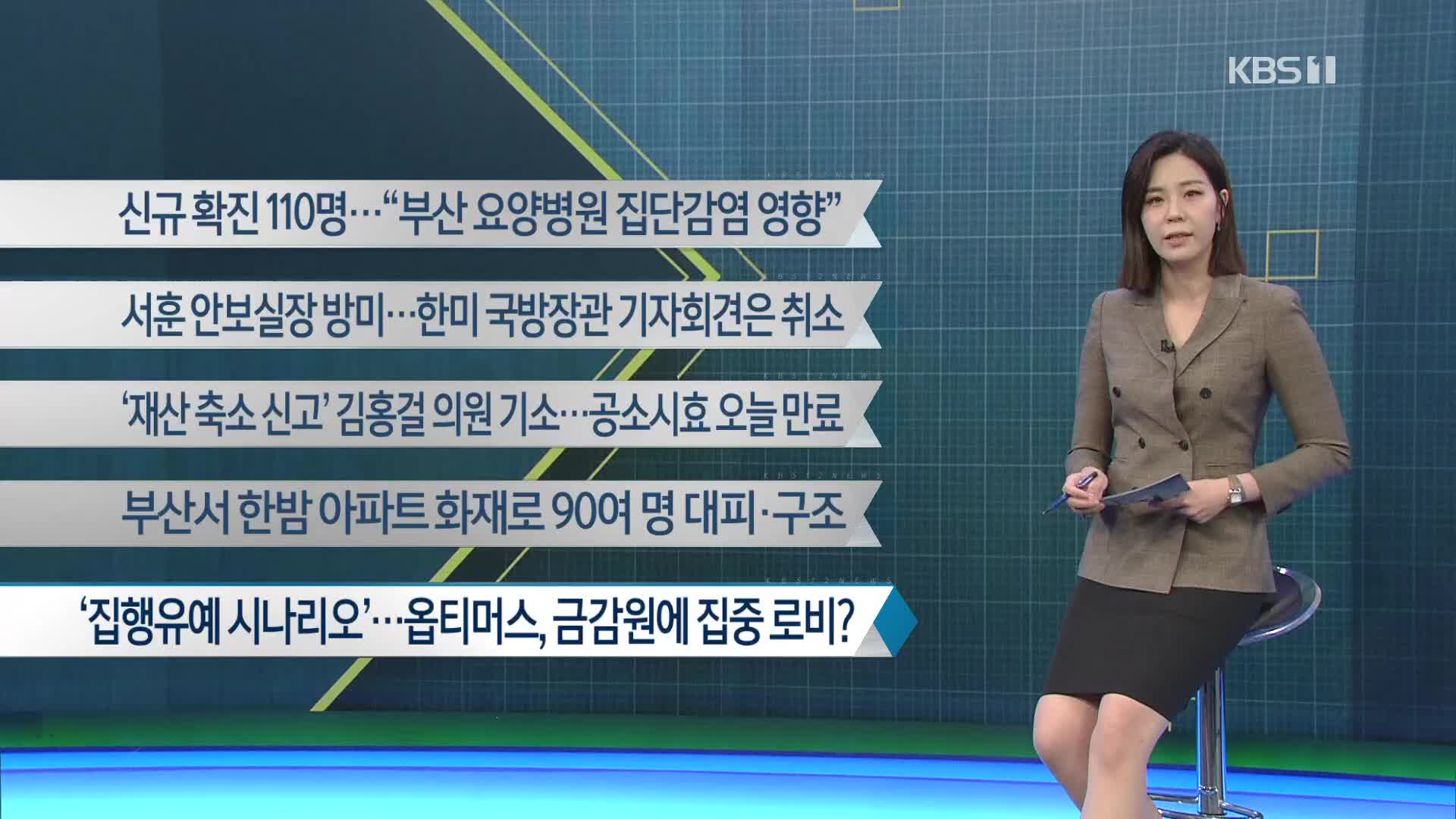 [이 시각 주요뉴스] 신규 확진 110명…“부산 요양병원 집단감염 영향” 외