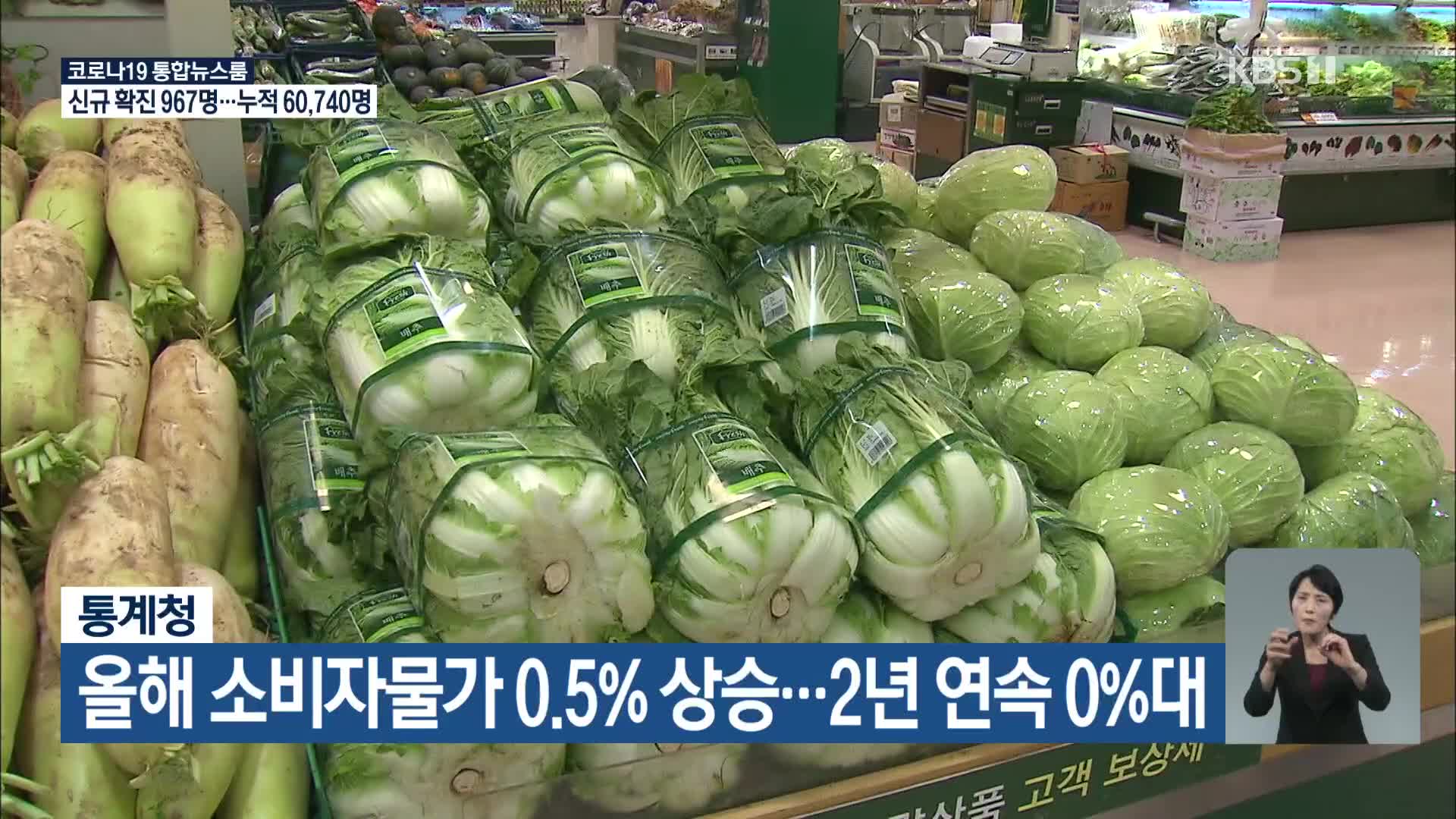 통계청, 올해 소비자물가 0.5% 상승…2년 연속 0%대