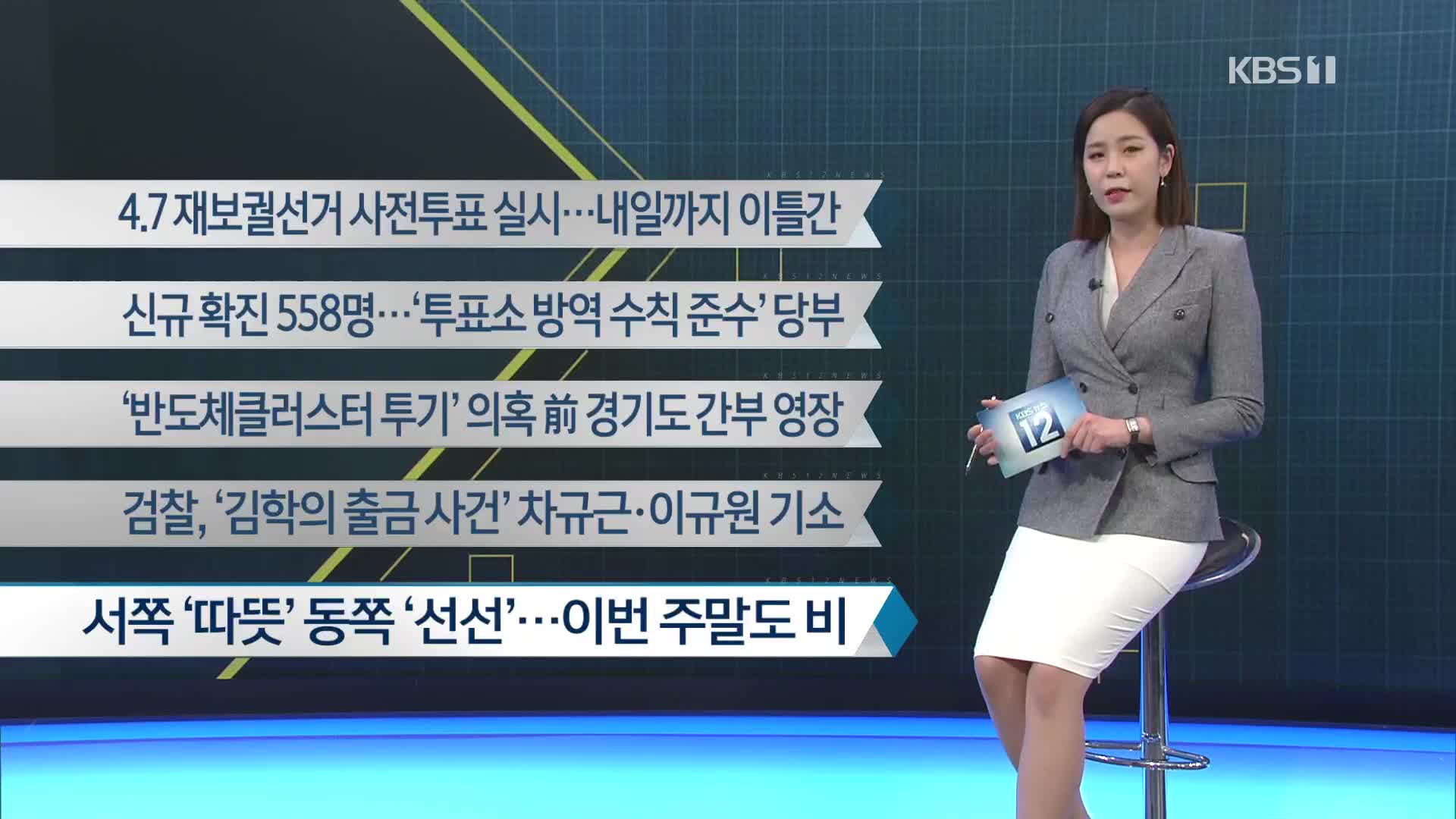 [이 시각 주요뉴스] 4.7 재보궐선거 사전투표 실시…내일까지 이틀간 외