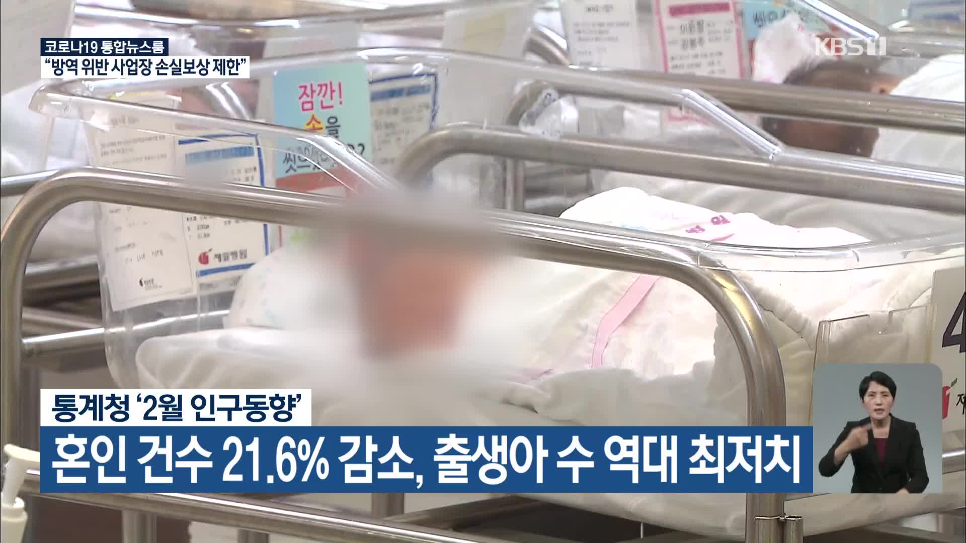 혼인 건수 21.6% 감소, 출생아 수 역대 최저치