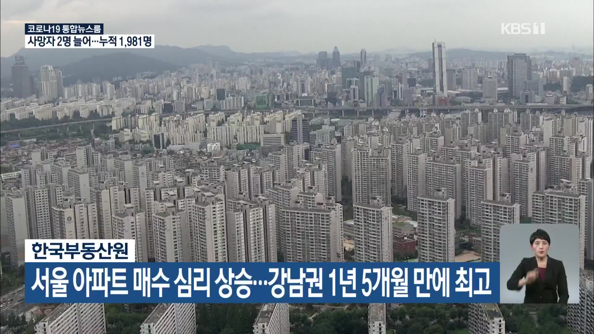 서울 아파트 매수 심리 상승…강남권 1년 5개월 만에 최고
