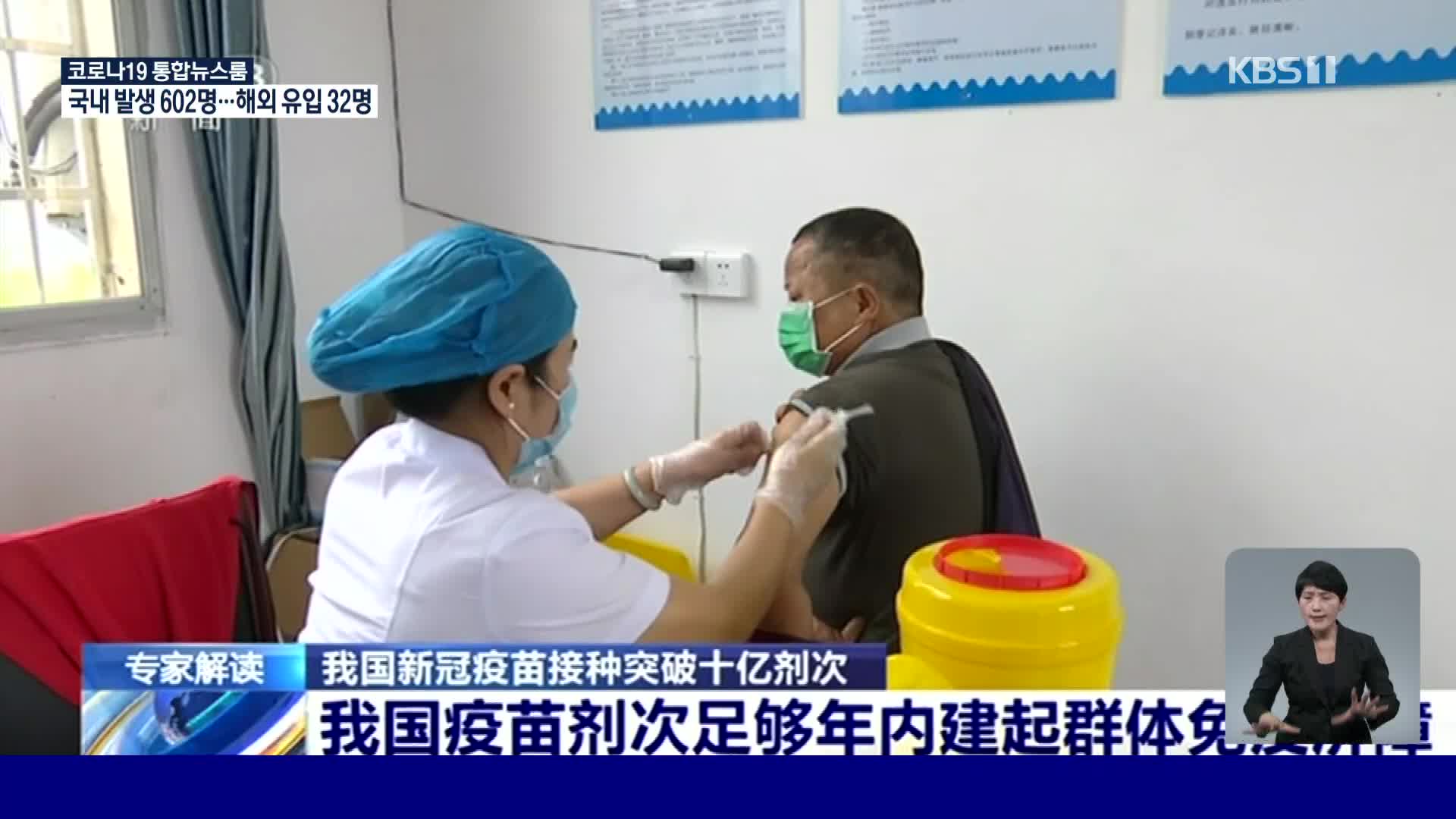중국, 코로나 백신 10억 회분 접종…집단면역 달성?