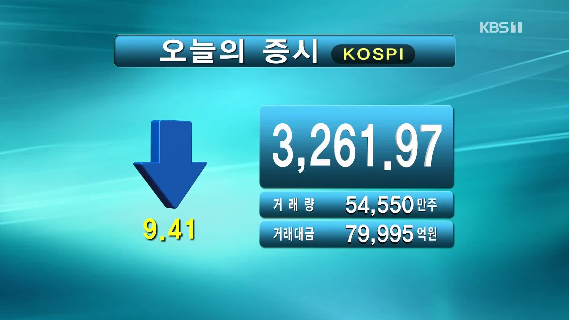 코스피 3,261.97 코스닥 1,044.30